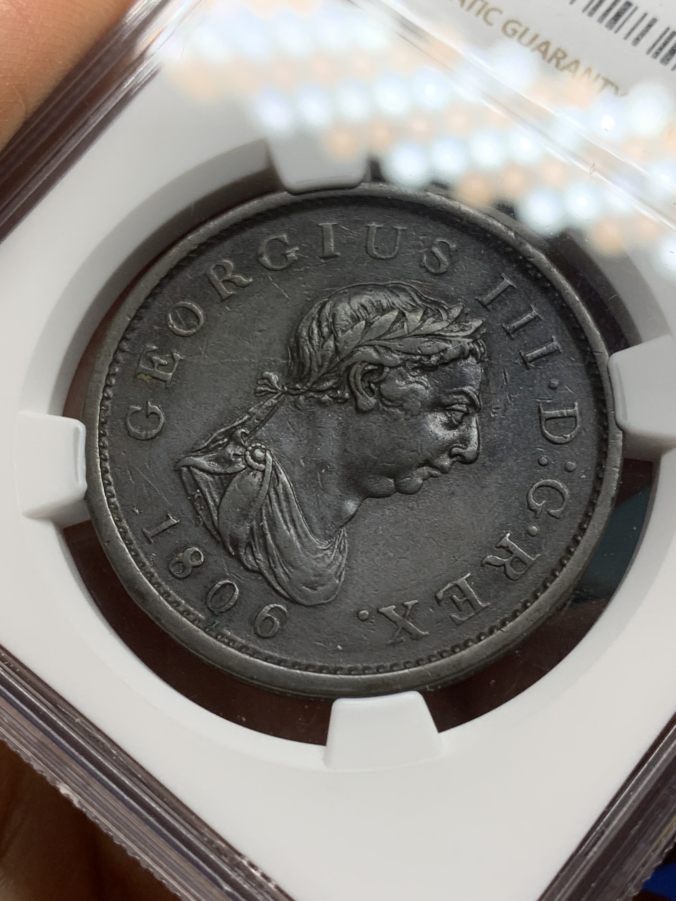 《竞宝斋》第224场-周日，周一，周二 3场 (全场包邮) NGC XFD 1806年英国乔三1便士铜币