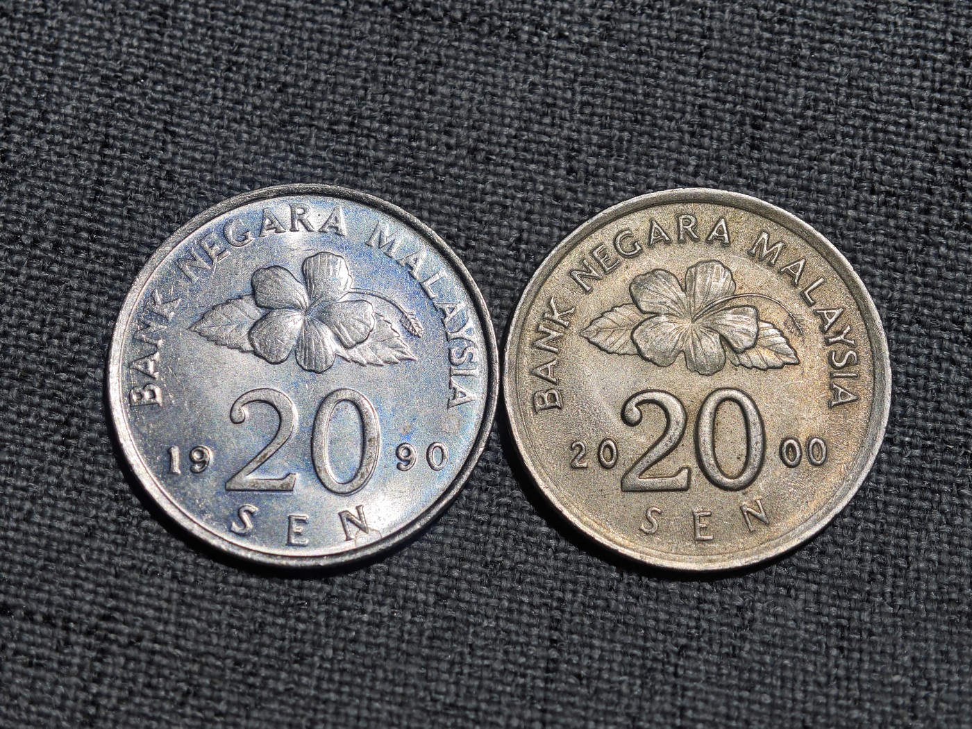 外国硬币收藏第5期 马来西亚盒子20分2枚