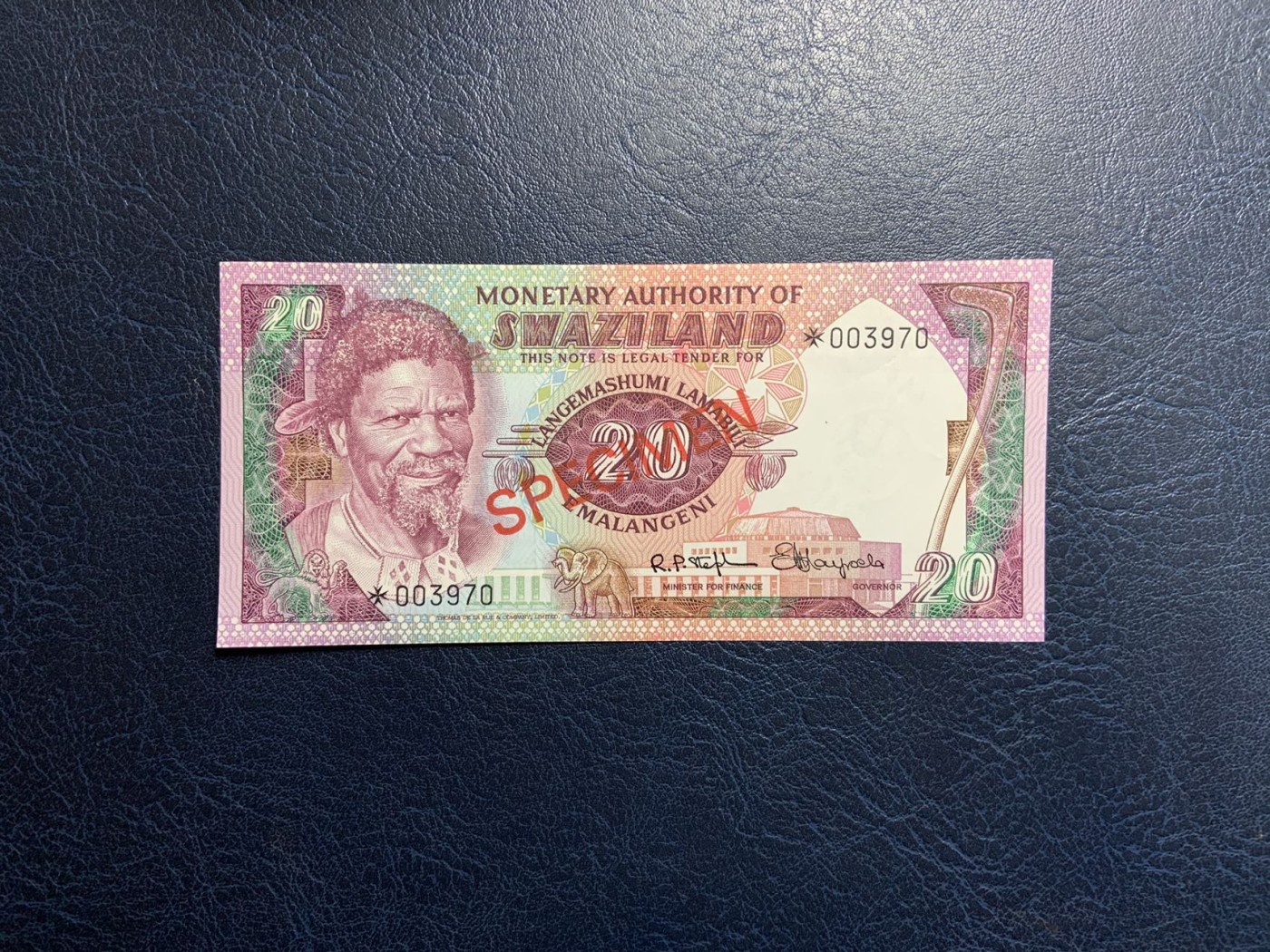 收藏联盟Quantum Auction 第312期拍卖  斯威士兰1974年10里兰吉尼收藏者样票 品相全新UNC