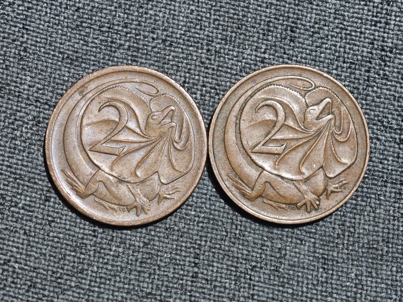 外国硬币收藏第5期 澳大利亚女王蜥蜴2分早期年份2枚