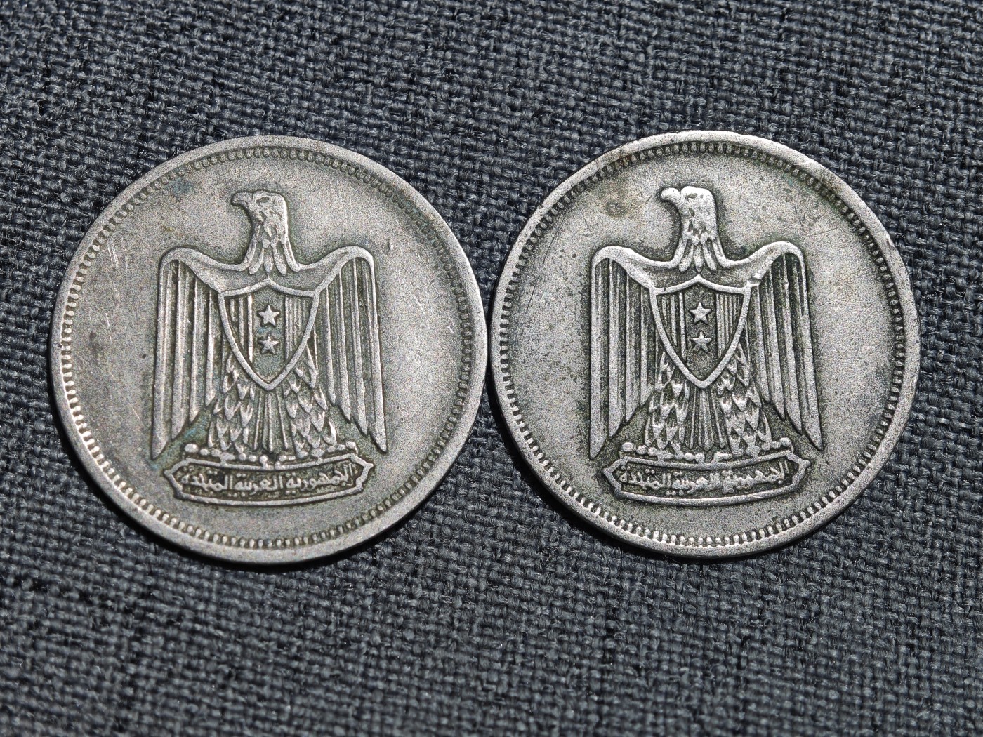 外国硬币收藏第5期 埃及老版国徽鹰5皮阿斯特2枚
