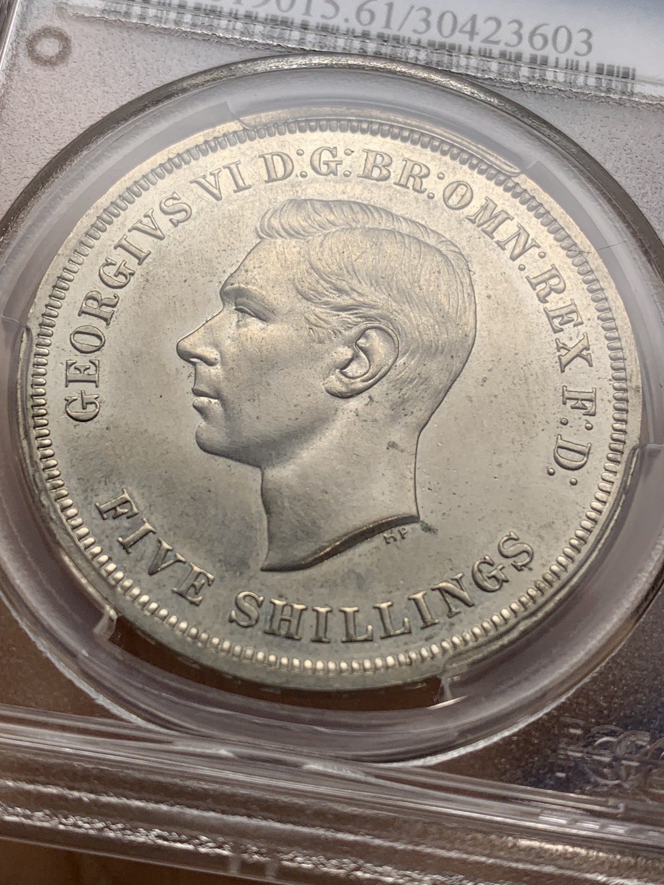 《竞宝斋》第224场-周日，周一，周二 3场 (全场包邮) PCGS PR61 英国1951年乔治六世精制镍马剑一克朗 精制版本很少见