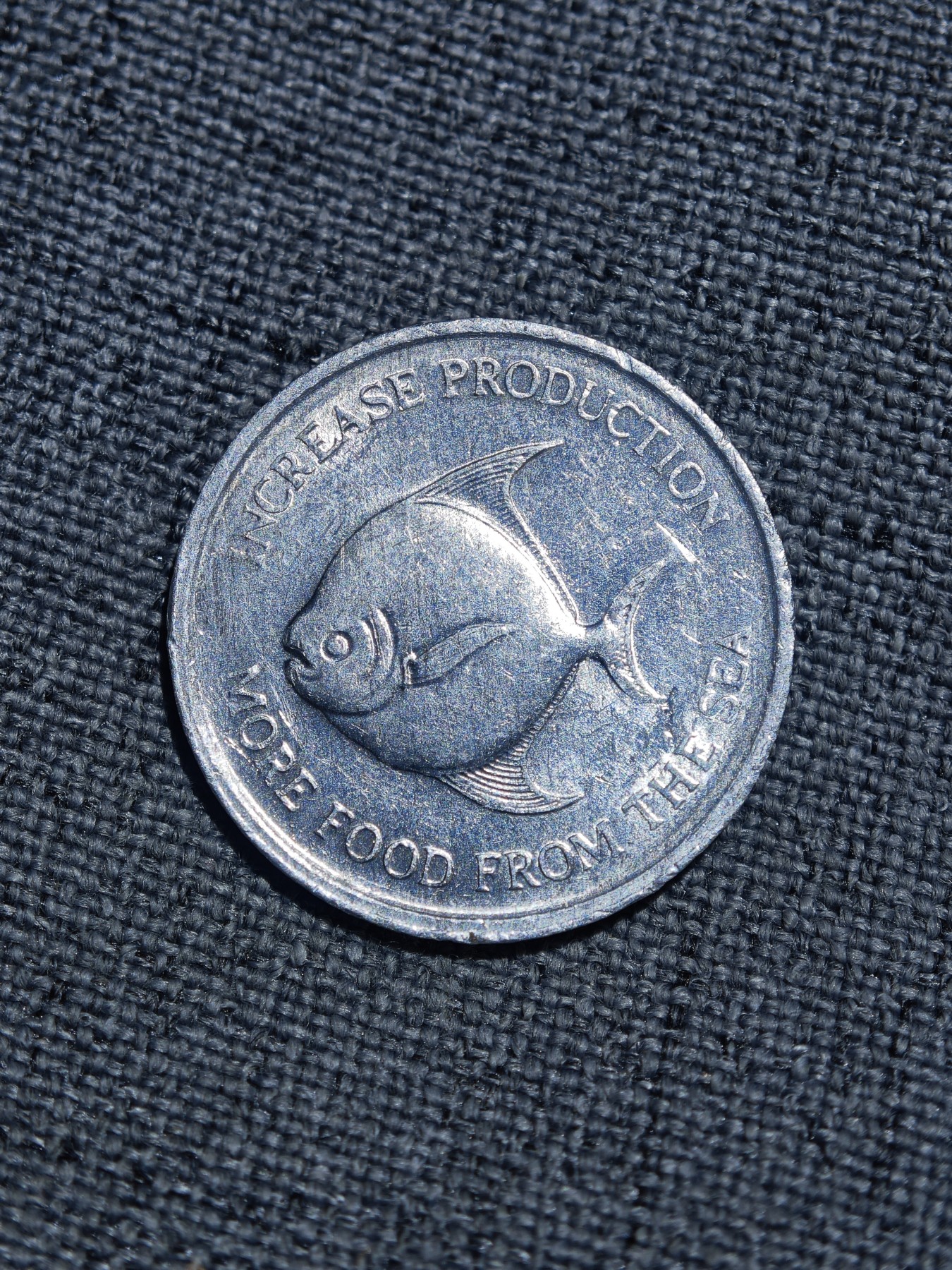 外国硬币收藏第5期 新加坡1971年海鱼纪念币铝币