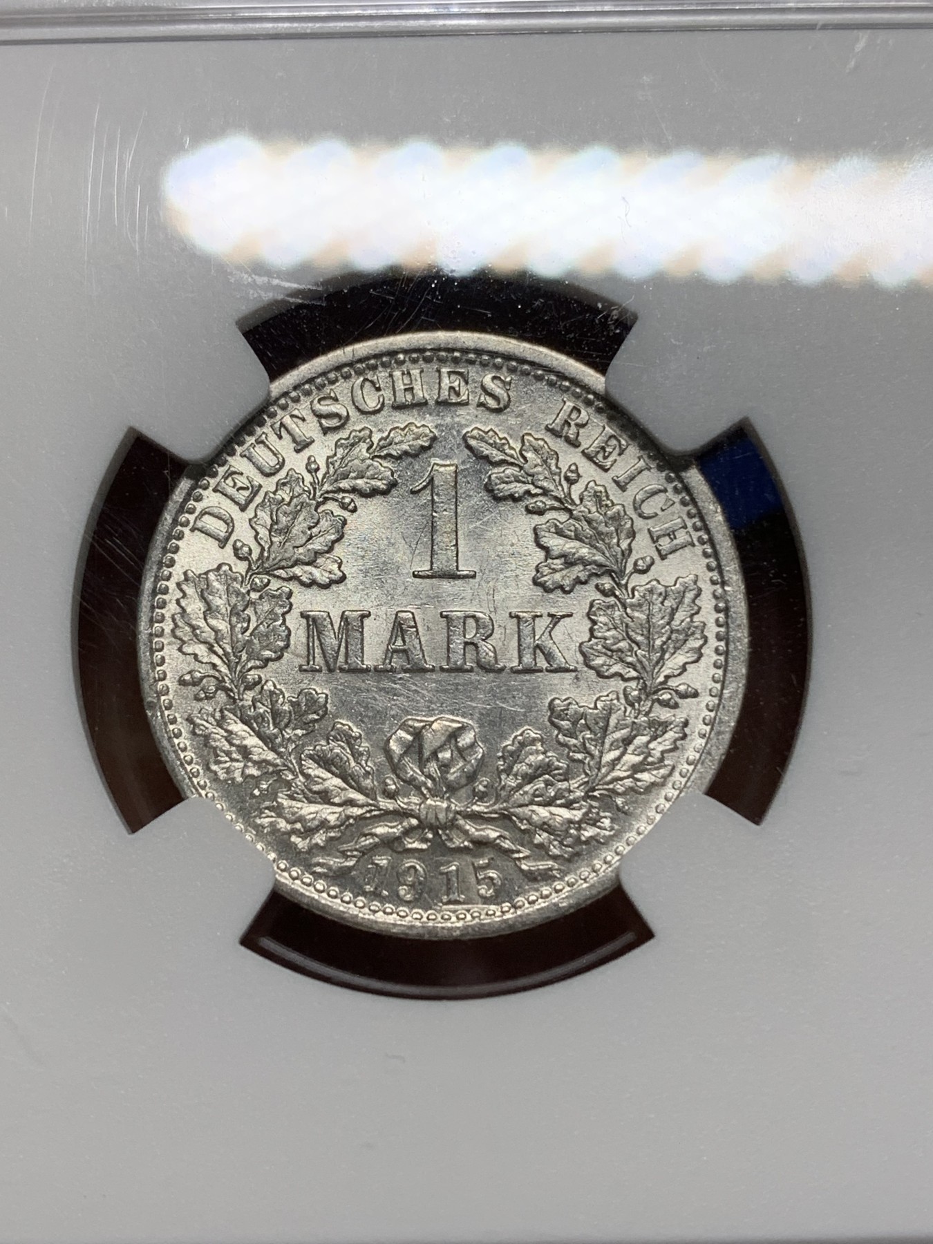 《竞宝斋》第224场-周日，周一，周二 3场 (全场包邮) NGC-MS61 德国（1915年）F厂1马克银币