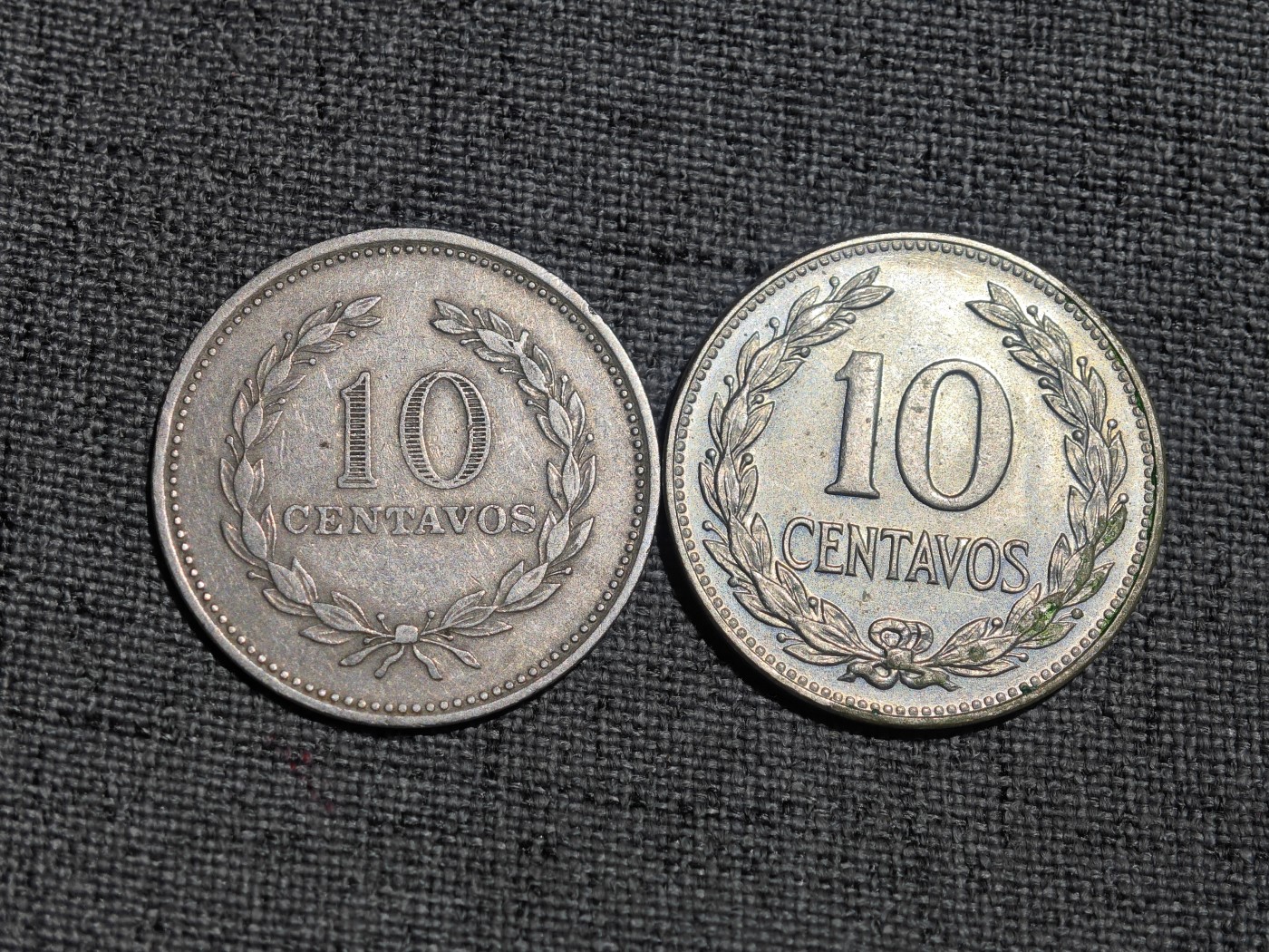 外国硬币收藏第5期 萨尔瓦多70年代两种版本10分2枚