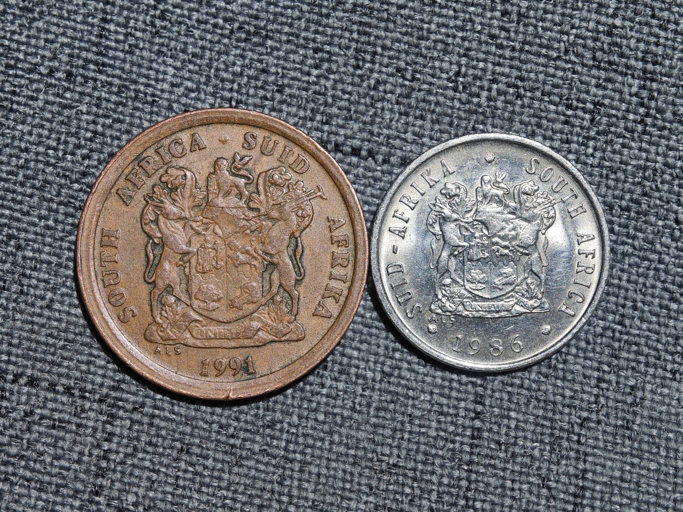 外国硬币收藏第5期 南非新旧两版水鸟5分铜镍两种