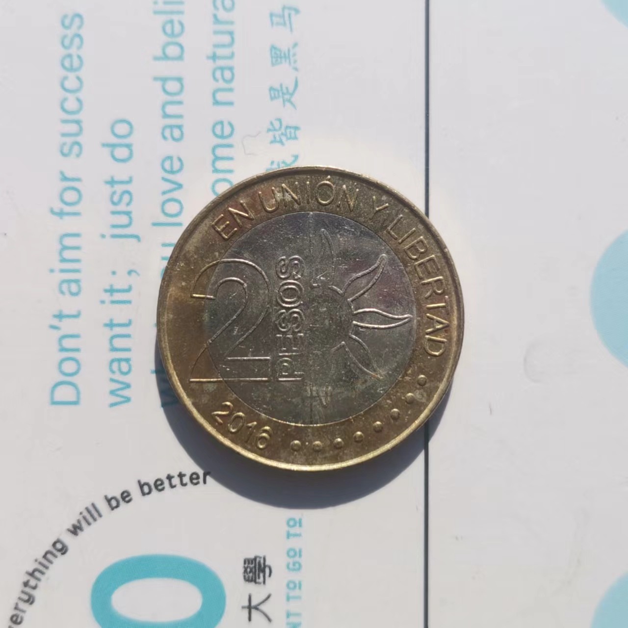 【易洋钱喜】第卅场 国外硬币专场 阿根廷独立200周年纪念币，2比索