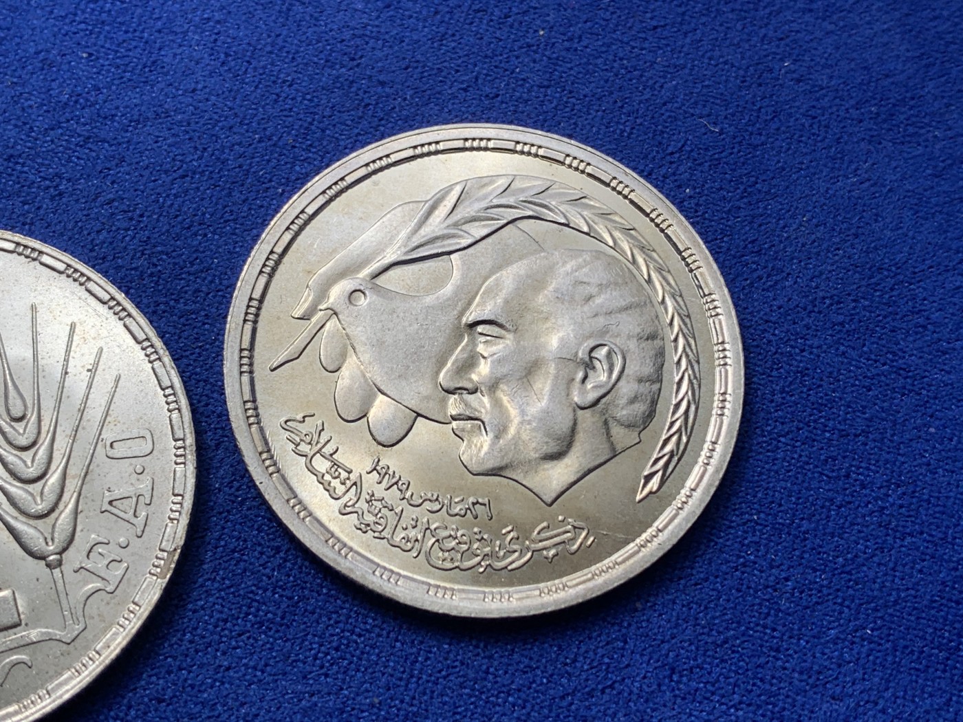 《竞宝斋》第224场-周日，周一，周二 3场 (全场包邮) 两枚一组 埃及1976年+1980年1镑银币