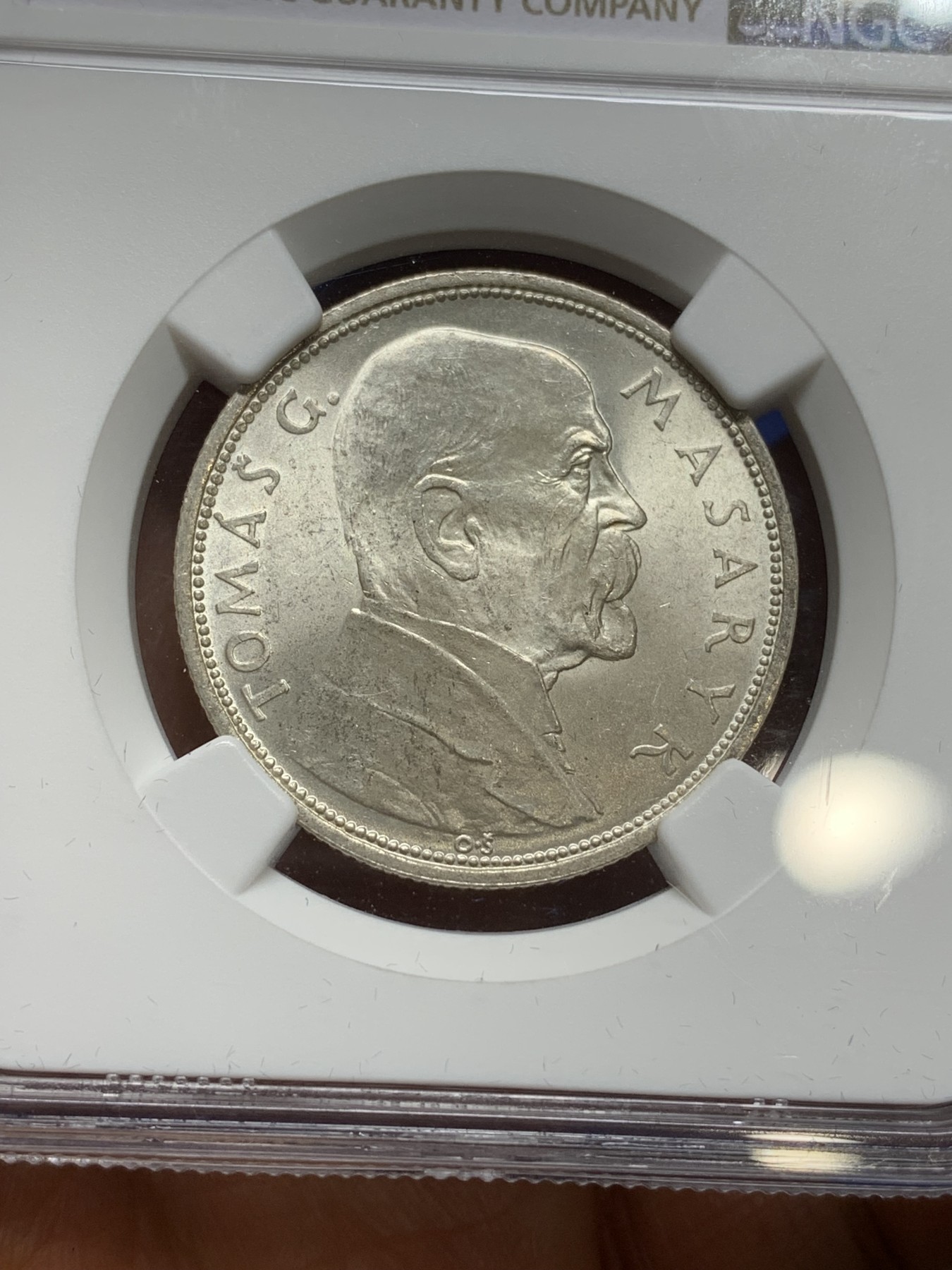 《竞宝斋》第224场-周日，周一，周二 3场 (全场包邮) NGC-MS66 1928年捷克斯洛伐克独立10周年10K纪念银币，两面车轮转光