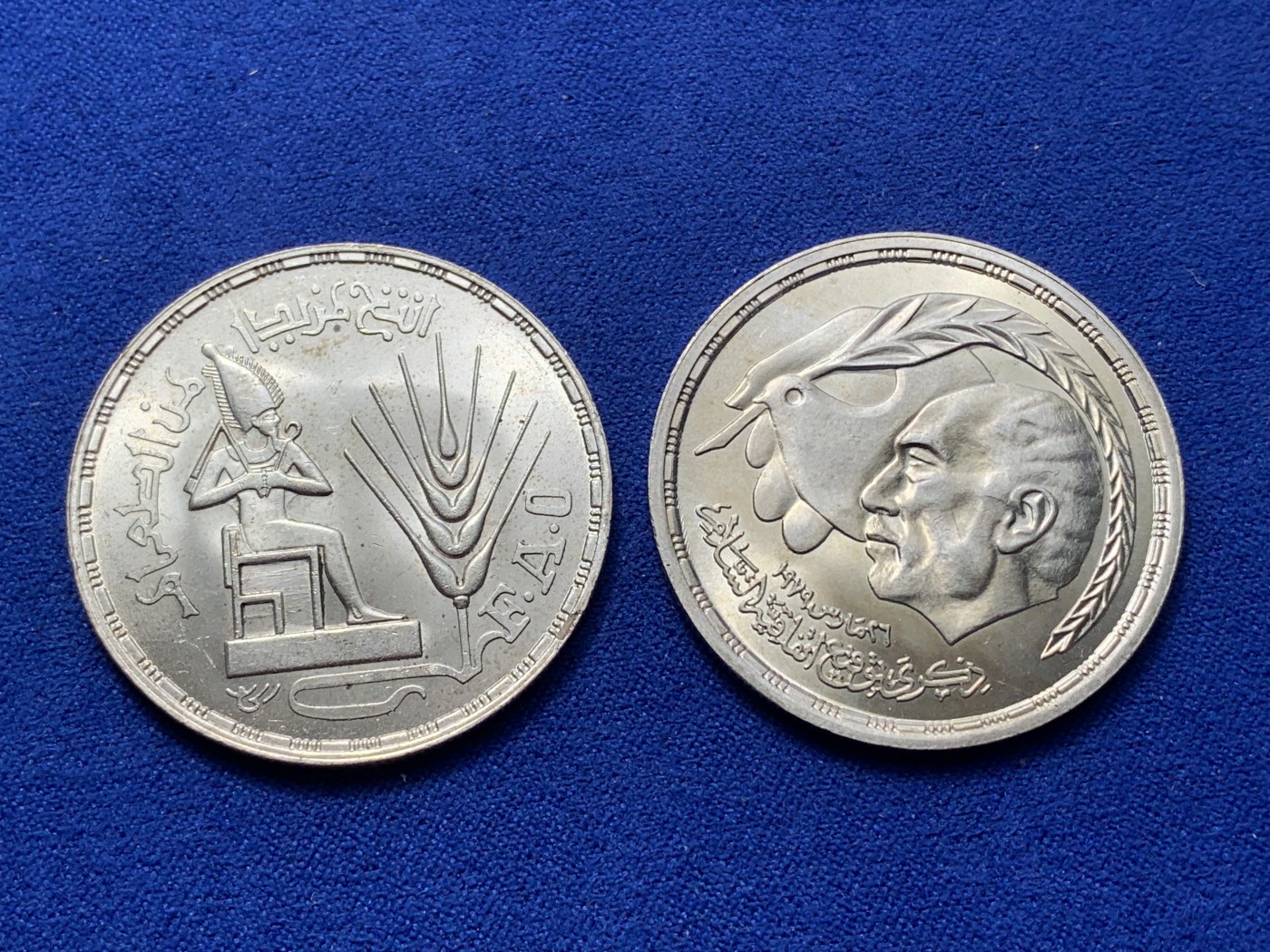 《竞宝斋》第224场-周日，周一，周二 3场 (全场包邮) 两枚一组 埃及1976年+1980年1镑银币