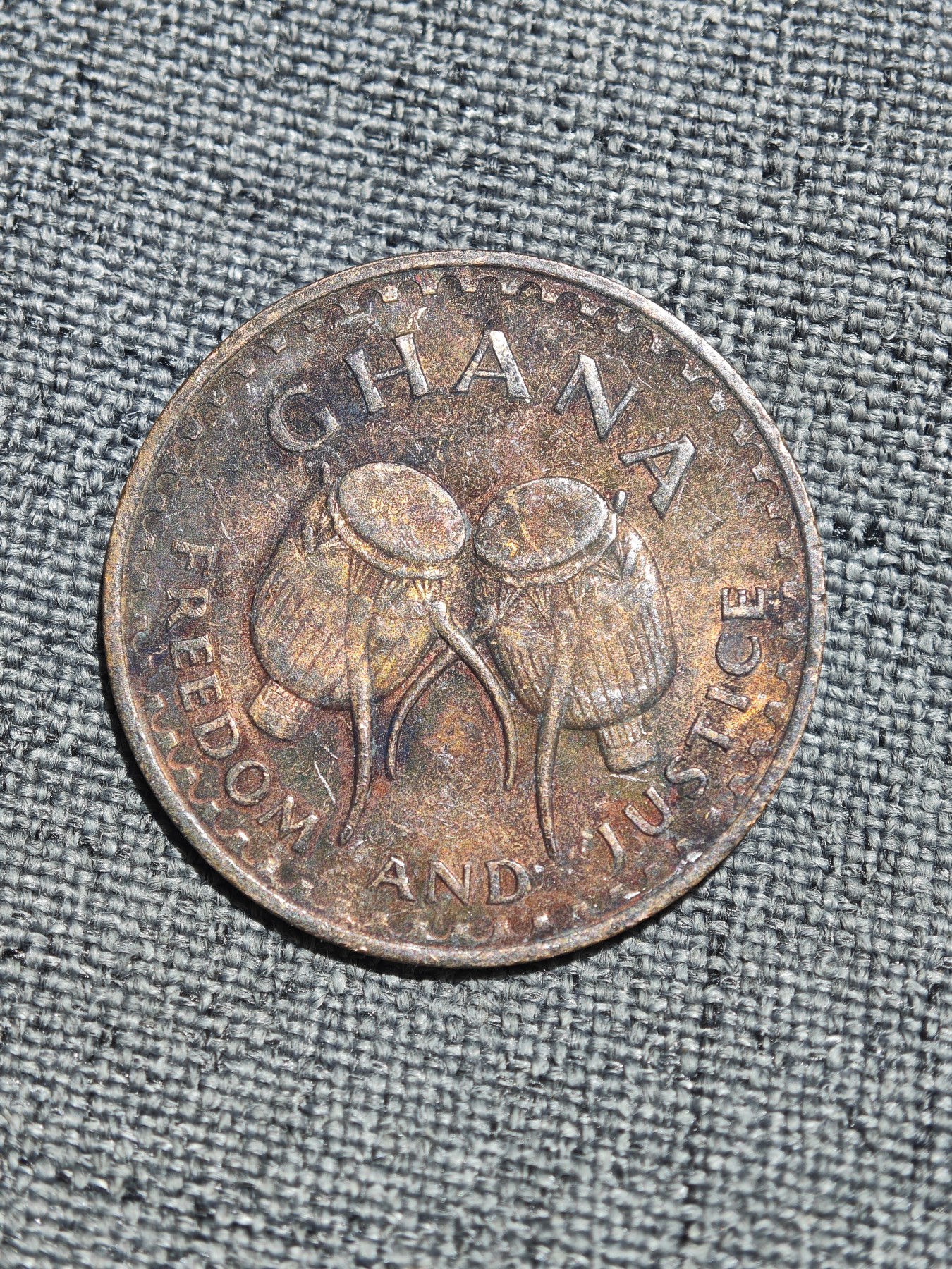 外国硬币收藏第5期 加纳1967年1比塞瓦铜币