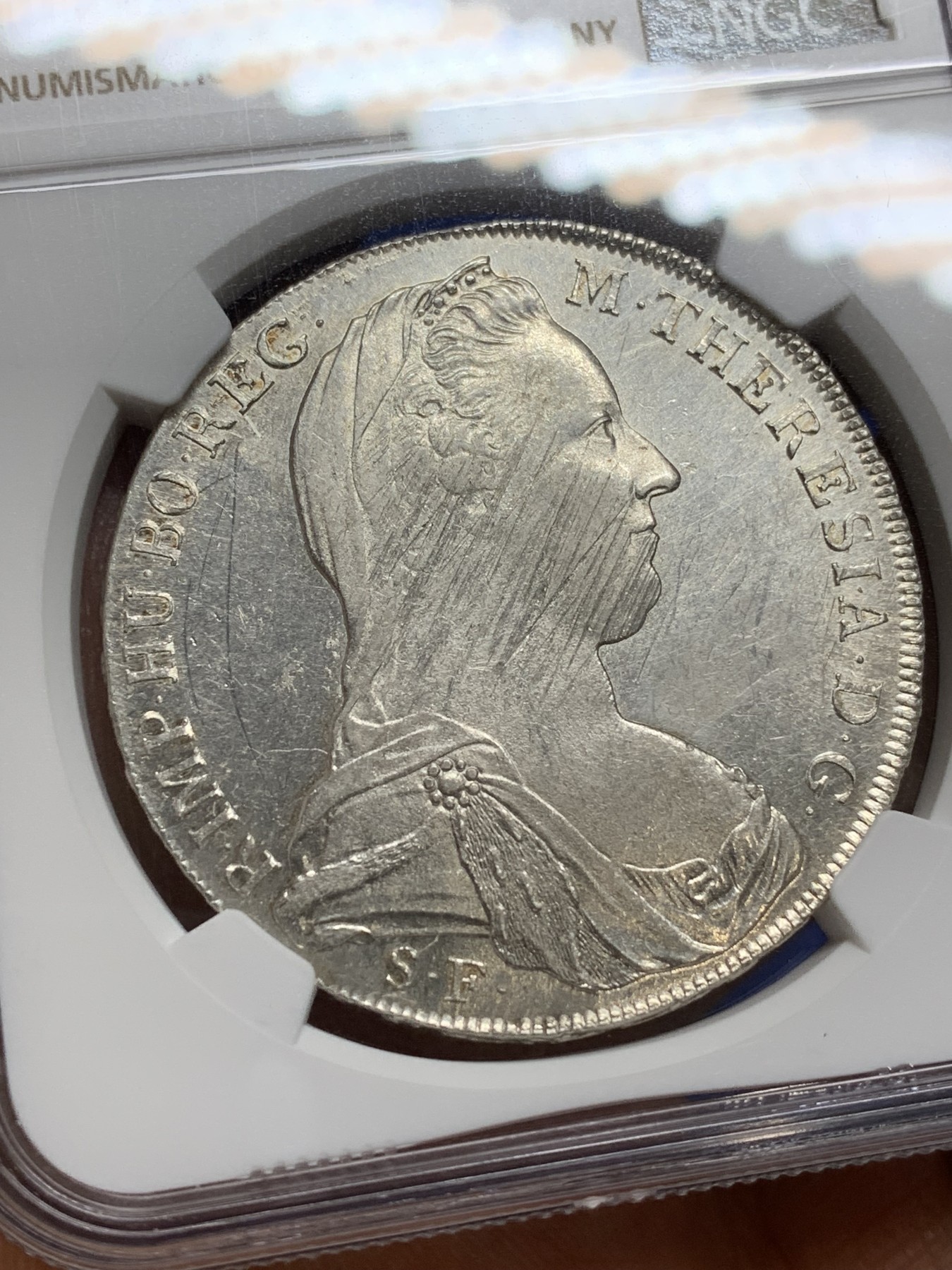 《竞宝斋》第224场-周日，周一，周二 3场 (全场包邮) NGC-UNCD 米兰1780年大奶妈银币 1815-30年早期后铸 强转光状态