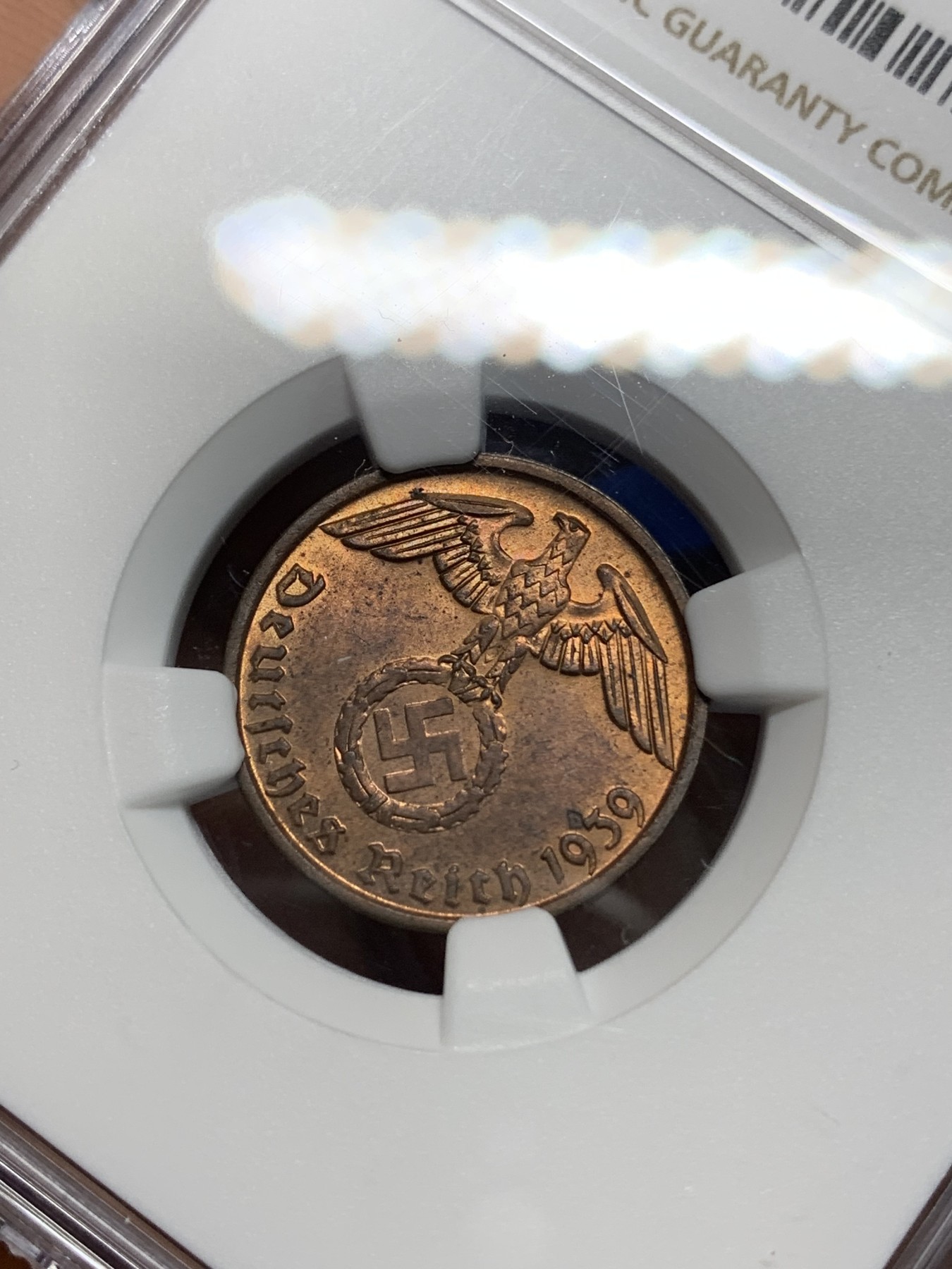 《竞宝斋》第224场-周日，周一，周二 3场 (全场包邮) NGC MS63RB 1939B德国2芬尼 高分难求