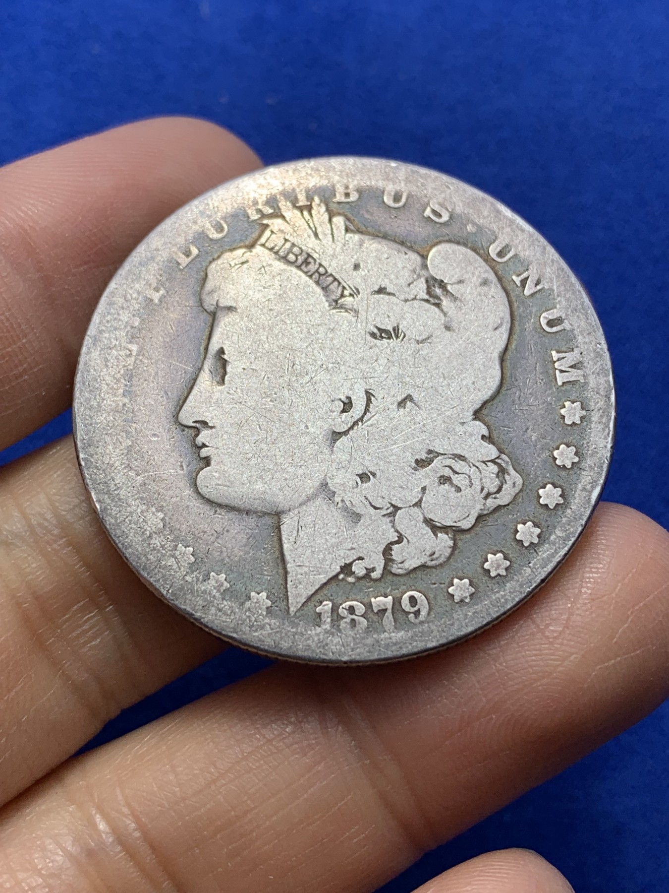 《竞宝斋》第224场-周日，周一，周二 3场 (全场包邮) 美国1879年摩根1美元银币 圆润光洁 手感极好