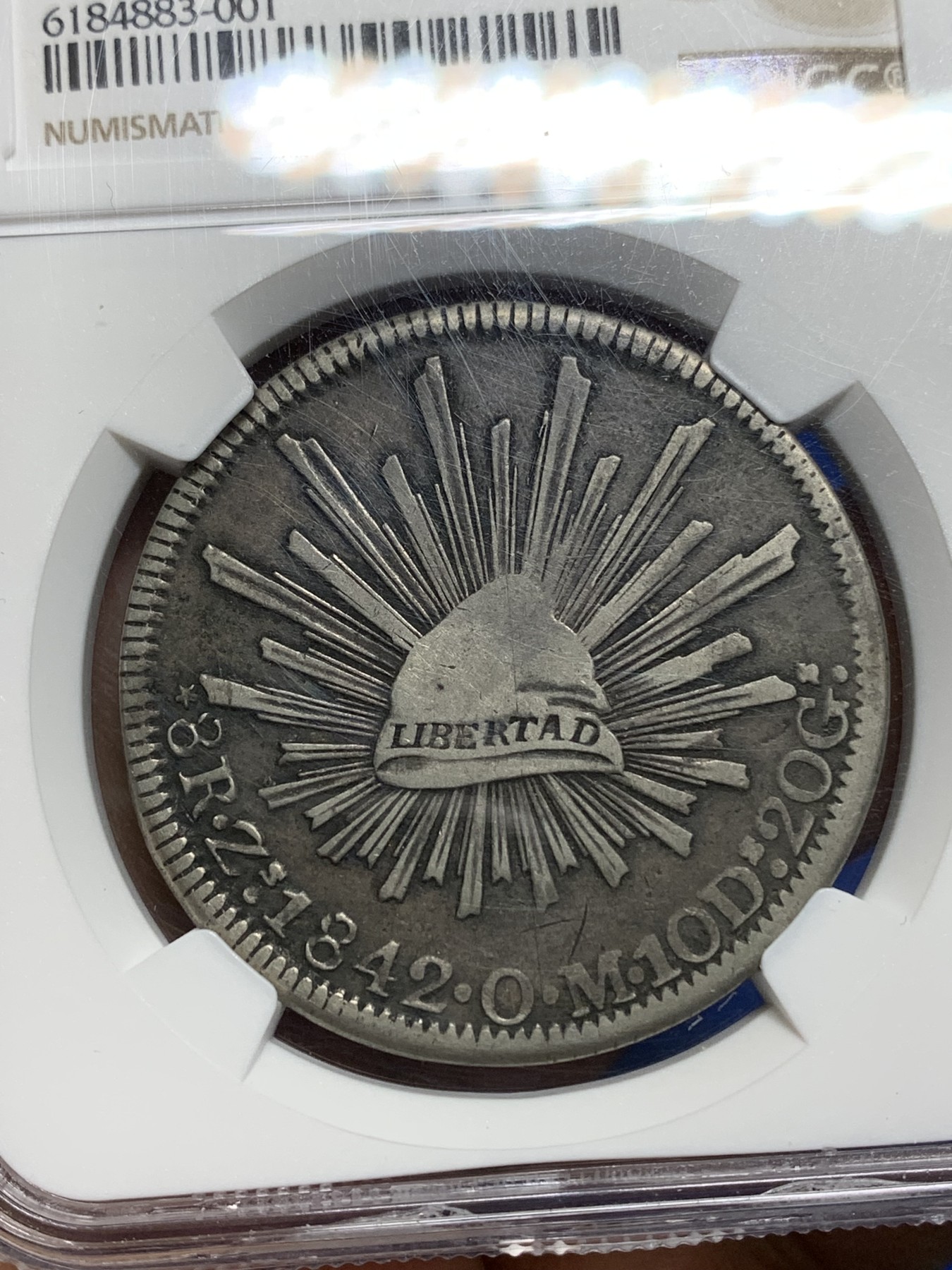 《竞宝斋》第224场-周日，周一，周二 3场 (全场包邮) NGC-VFD 墨西哥1842年鹰洋 罕见1841年鹰型章型币 鹰洋图谱三级版