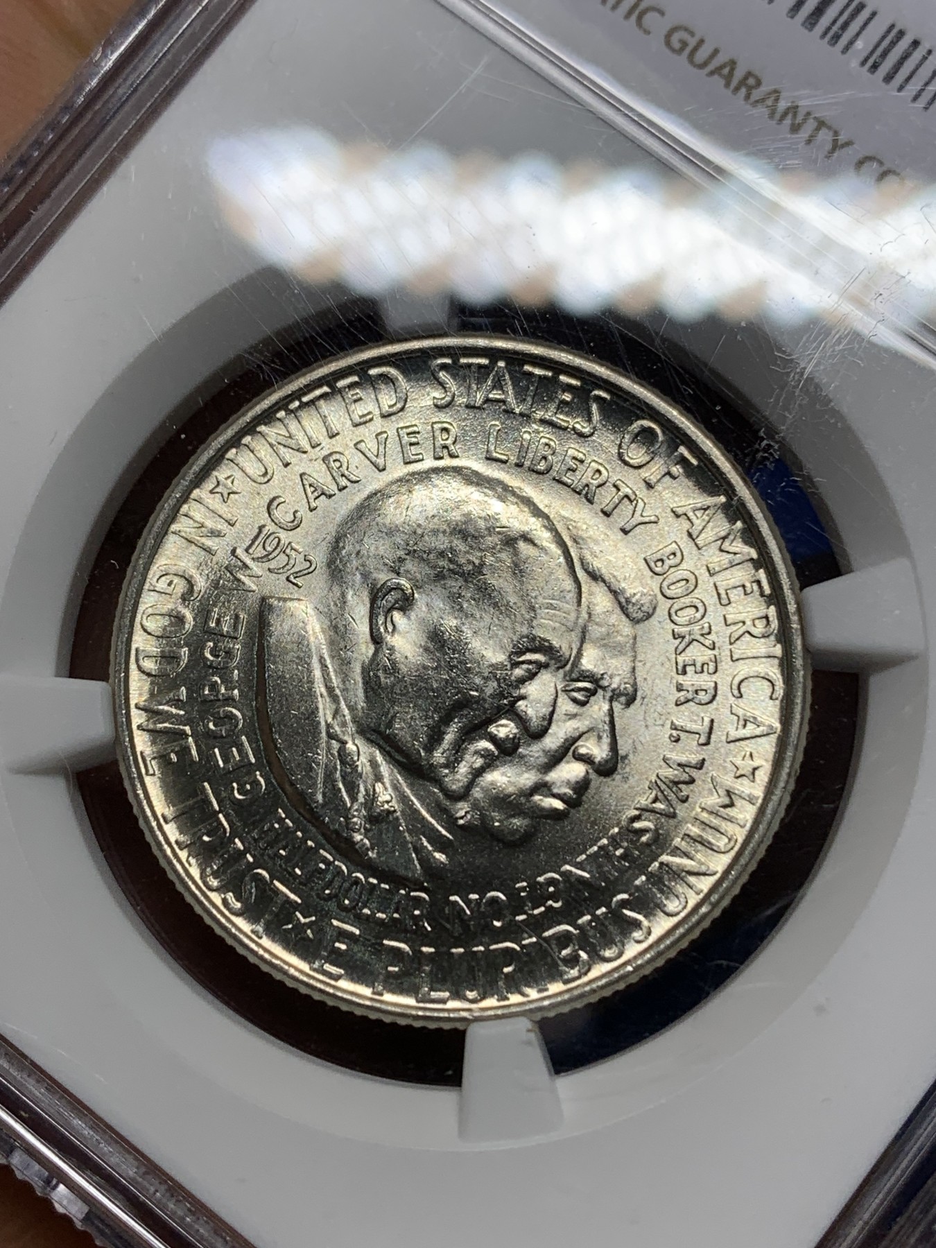 《竞宝斋》第224场-周日，周一，周二 3场 (全场包邮) NGC MS63 1952年美国卡佛华盛顿半美元银币