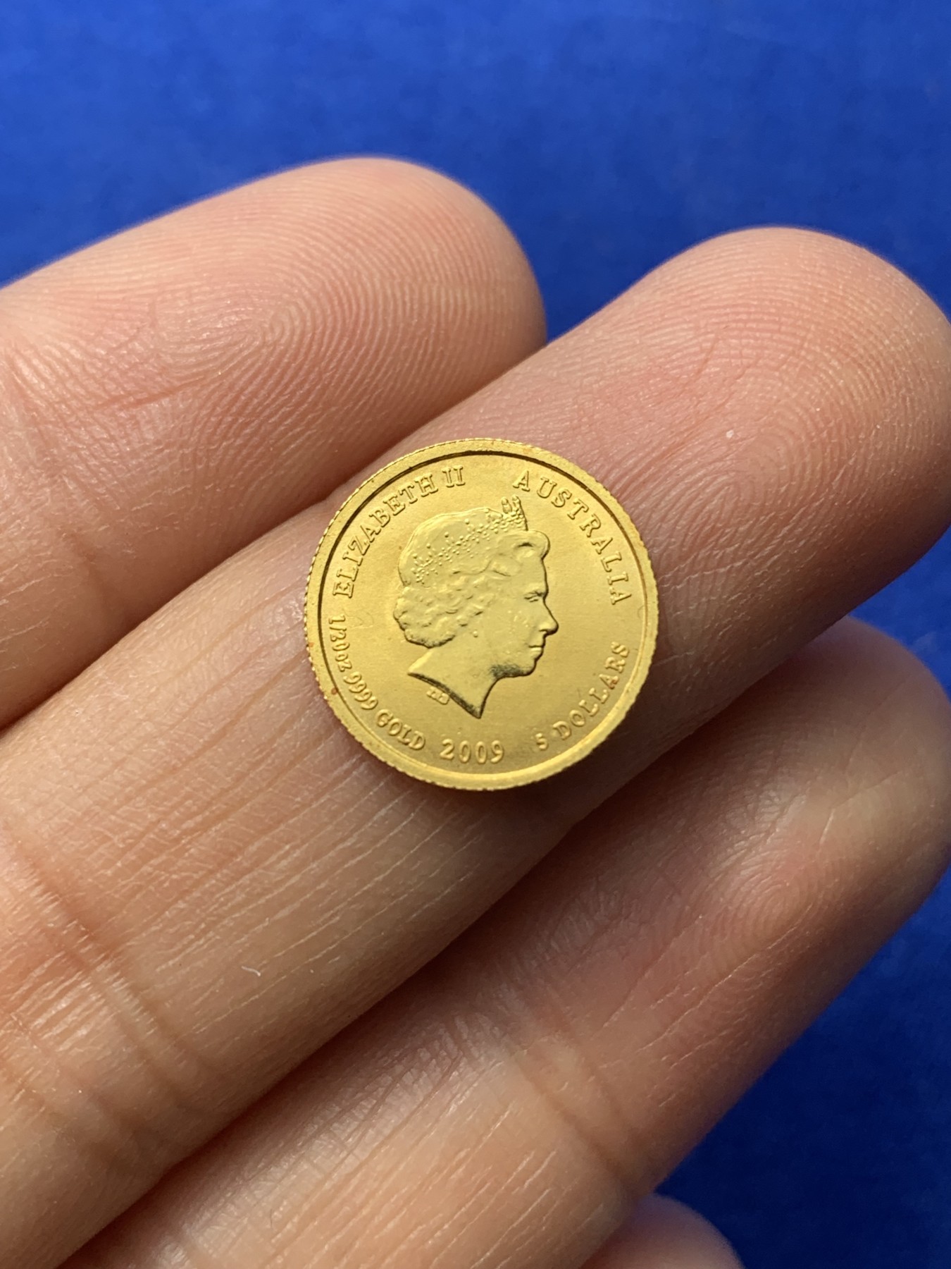 《竞宝斋》第224场-周日，周一，周二 3场 (全场包邮) 澳大利亚2009年生肖牛彩色金币 1.55克 9999金