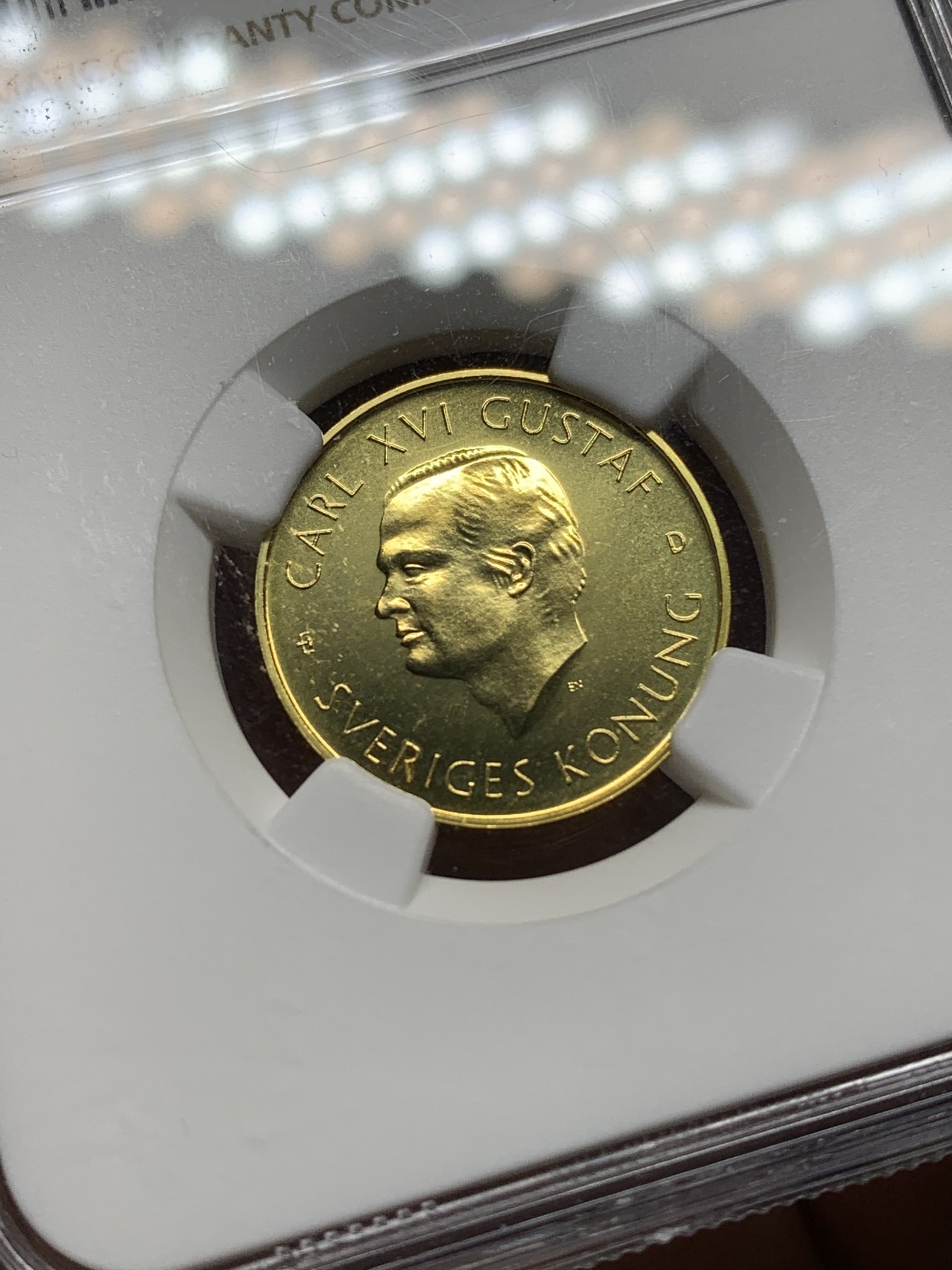 《竞宝斋》第224场-周日，周一，周二 3场 (全场包邮) NGC-MS66 瑞典1990年瓦萨号战舰1000克朗金币 5.8克 900金 少见品种 品相极好