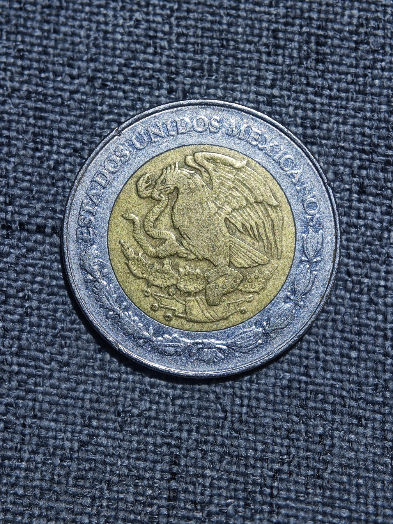 外国硬币收藏第5期 墨西哥1993年第一版老鹰国徽双色币