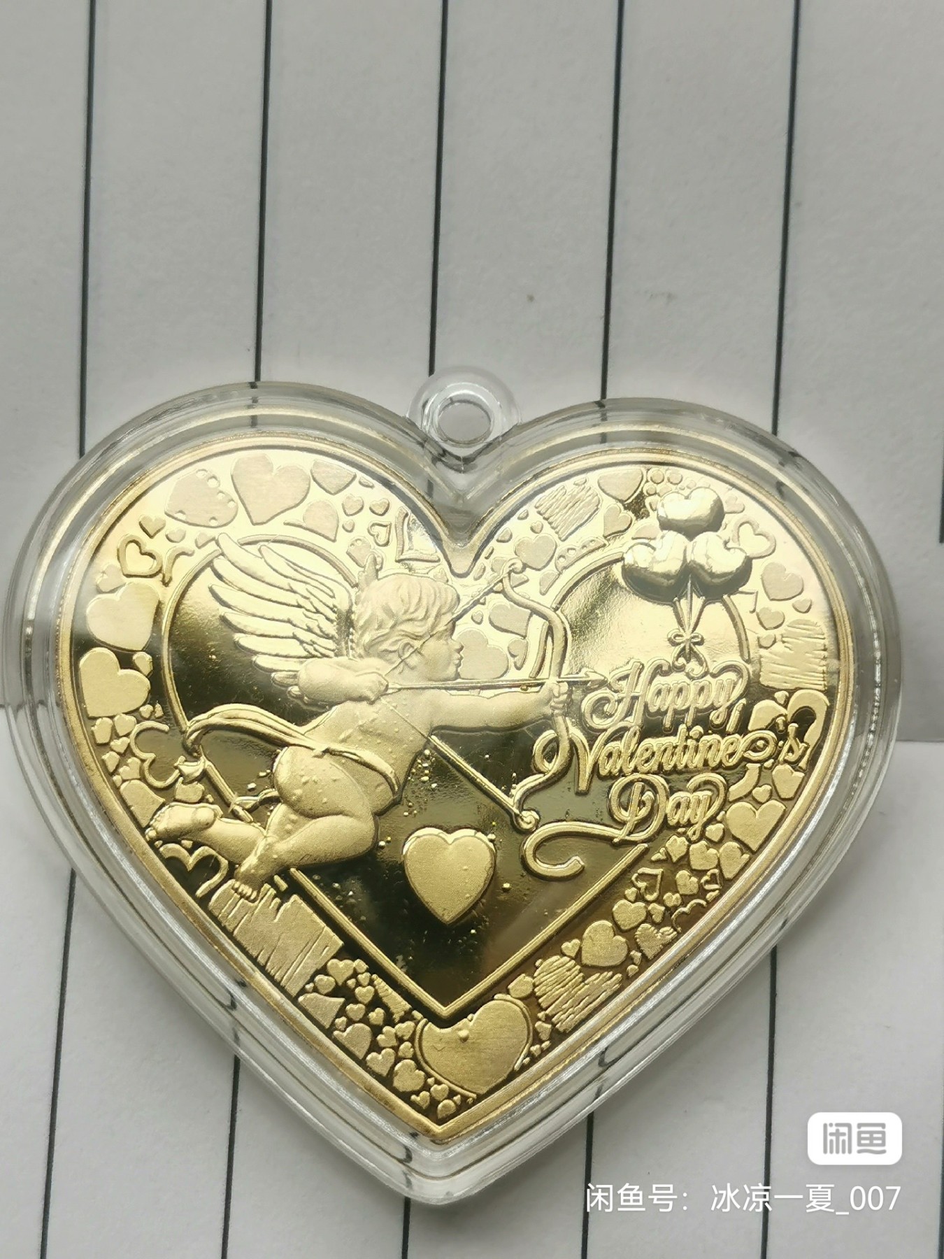 大促销 熊猫情人节镀金塑封纪念章直径40MM全新塑封 5枚