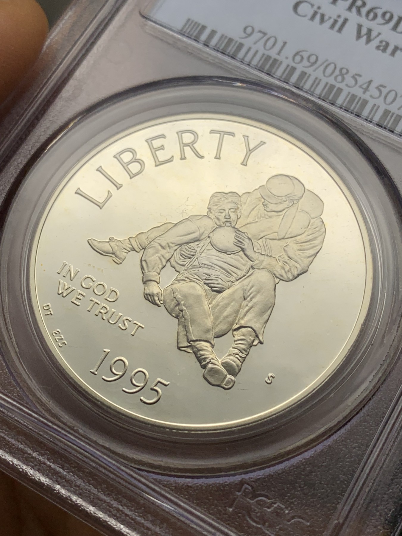 《竞宝斋》第224场-周日，周一，周二 3场 (全场包邮) PCGS-PR69DCAM 美国1995年南北战争（内战）纪念精制银币