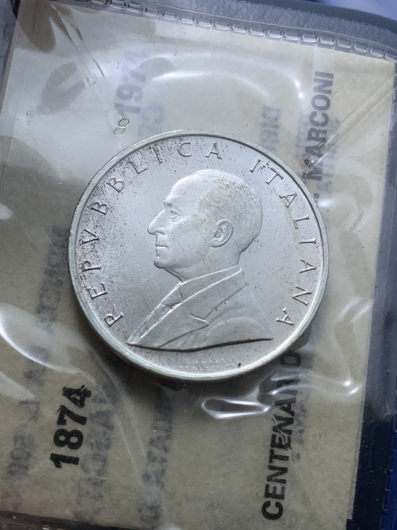 《竞宝斋》第224场-周日，周一，周二 3场 (全场包邮) 意大利 1974年 地图 500里拉银币