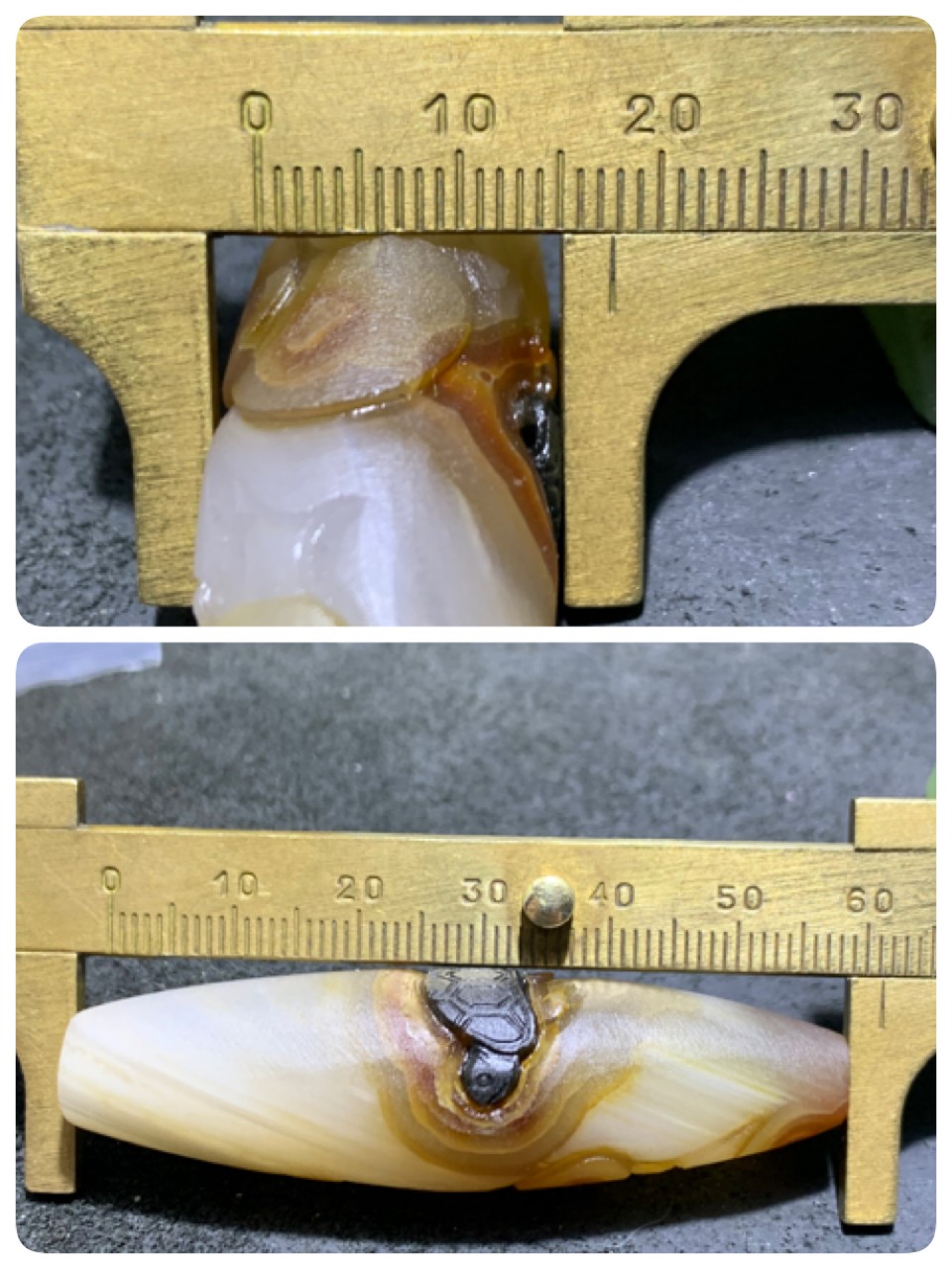 精美亚光高玉化原皮巴西玛瑙手工俏色巧雕长寿龟随形吊坠一个