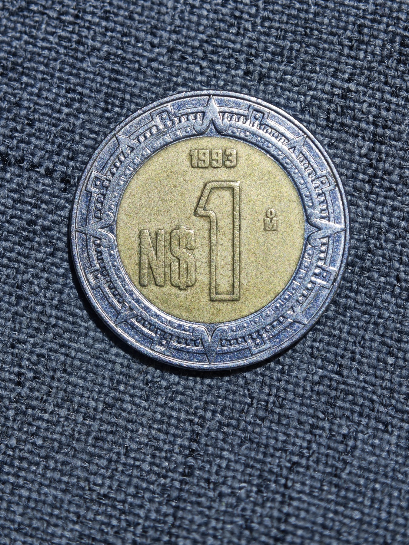 外国硬币收藏第5期 墨西哥1993年第一版老鹰国徽双色币