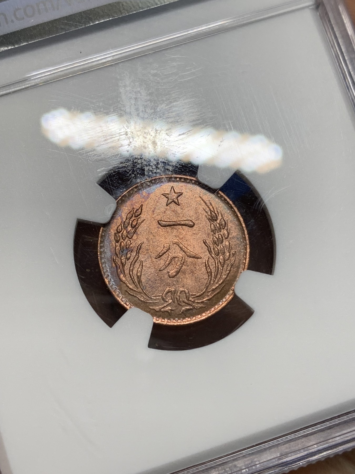 《竞宝斋》第224场-周日，周一，周二 3场 (全场包邮) NGC MS64BR 中华苏维埃共和国一分铜币 后铸版