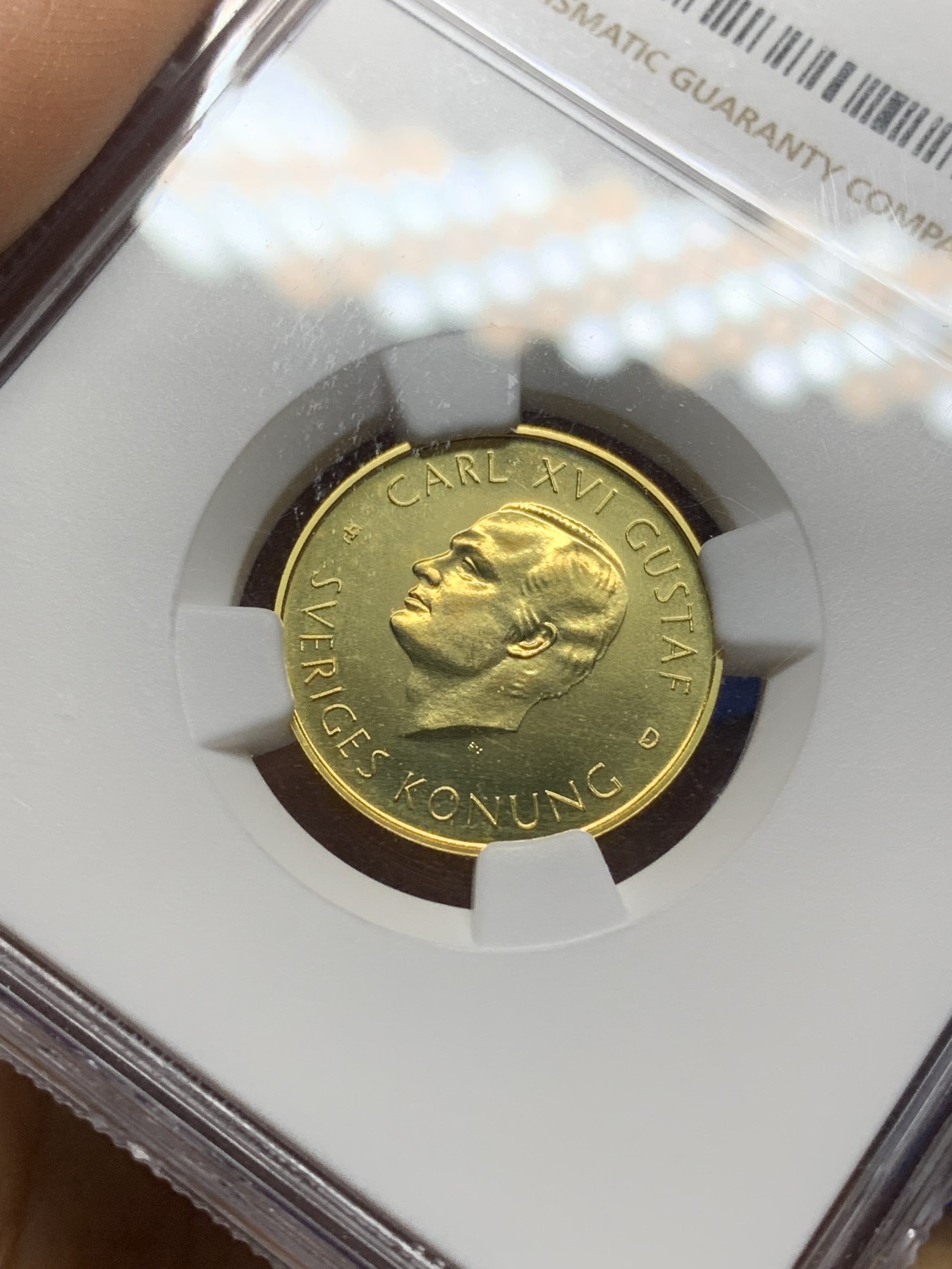 《竞宝斋》第224场-周日，周一，周二 3场 (全场包邮) NGC-MS66 瑞典1990年瓦萨号战舰1000克朗金币 5.8克 900金 少见品种 品相极好