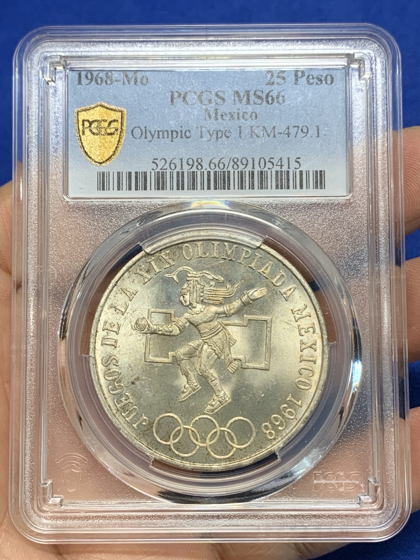 《竞宝斋》第224场-周日，周一，周二 3场 (全场包邮) PCGS MS66 墨西哥1968年奥运银币