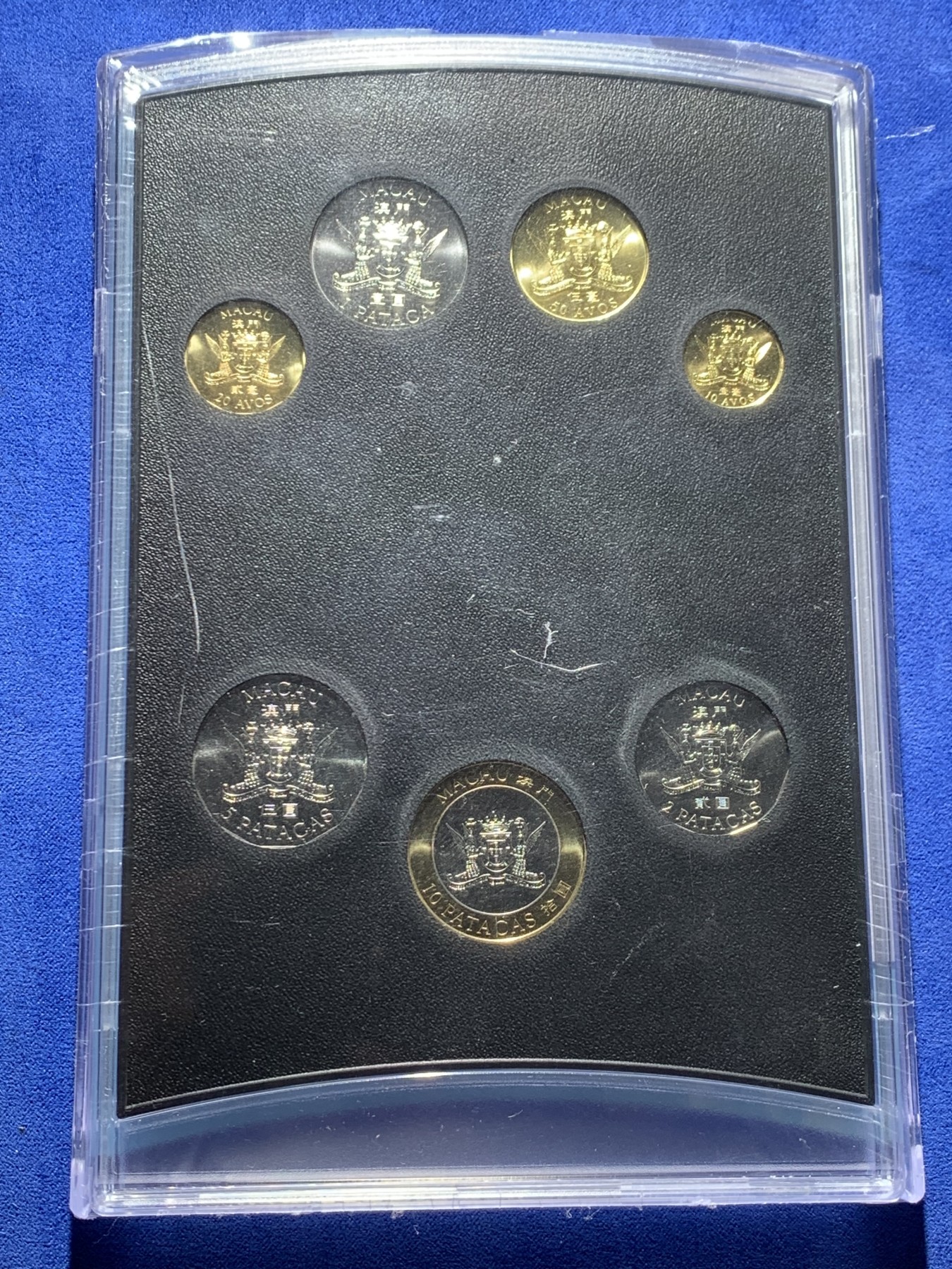 《竞宝斋》第225场-周日，周一，周二 3场 (全场包邮) 澳门1999年回归纪念7枚套装加拿大造币厂制造