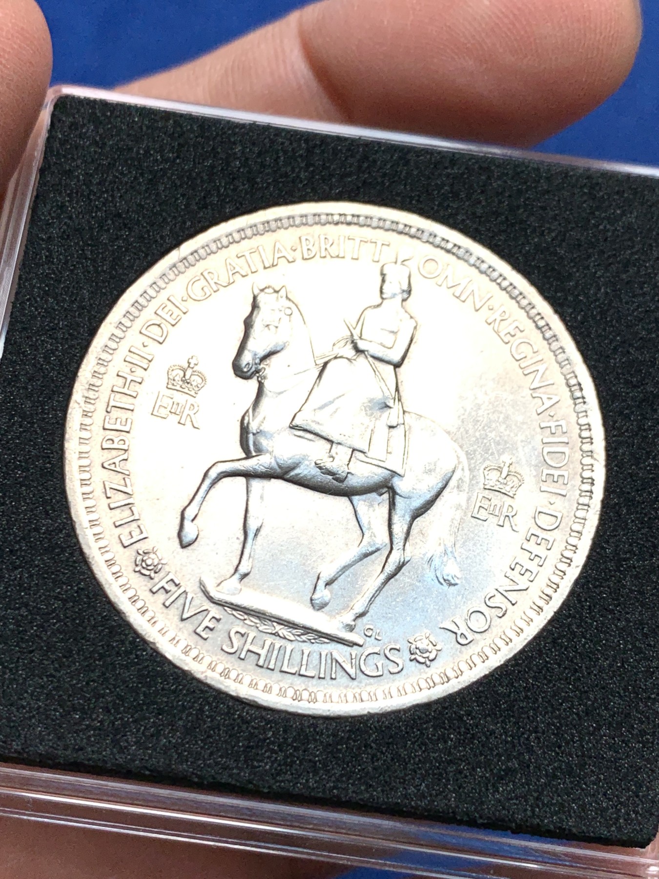 《竞宝斋》第225场-周日，周一，周二 3场 (全场包邮) 英国1953伊丽莎白女王加冕元年纪念5先令镍币 38.61mm