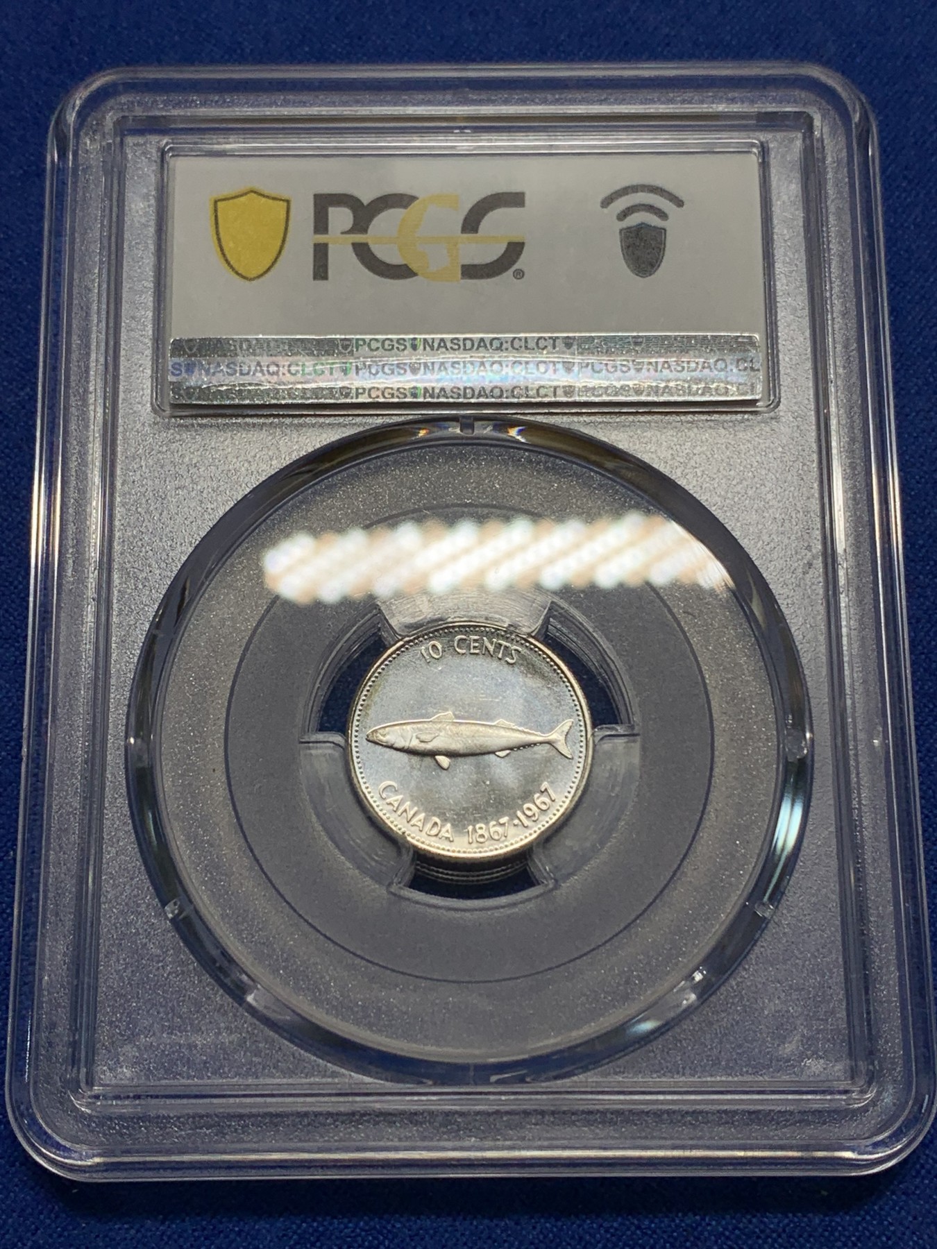 《竞宝斋》第225场-周日，周一，周二 3场 (全场包邮) PCGS MS67 1967年加拿大10分银币 冠军分仅3枚 十分难求的品相