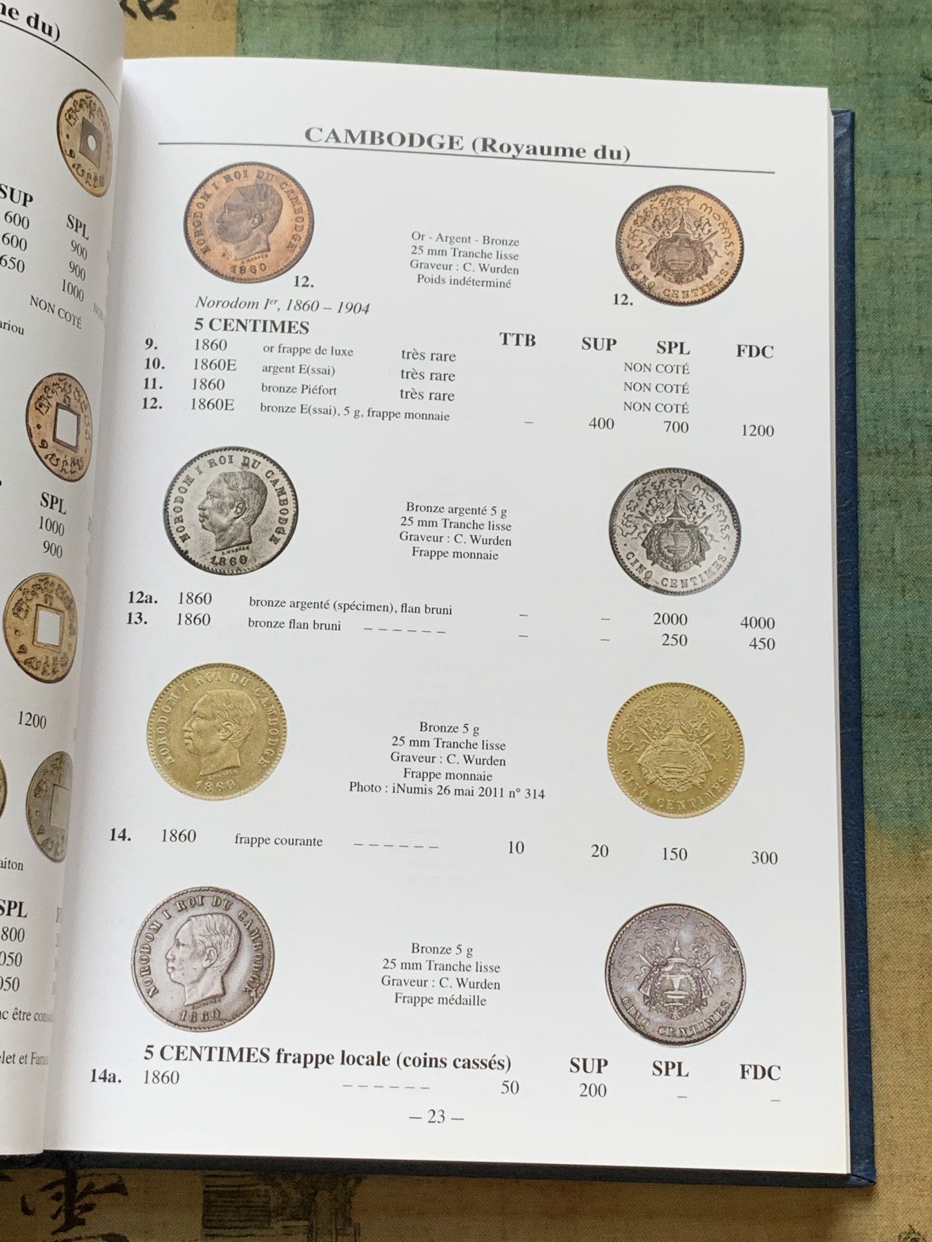 《竞宝斋》第225场-周日，周一，周二 3场 (全场包邮) 法属印支硬币和代用币目录 包含东南亚地区各国法国占领时期发行货币，坐洋，大小富，鹿头等均在其中，图片清晰详尽，值得收藏 原封未开