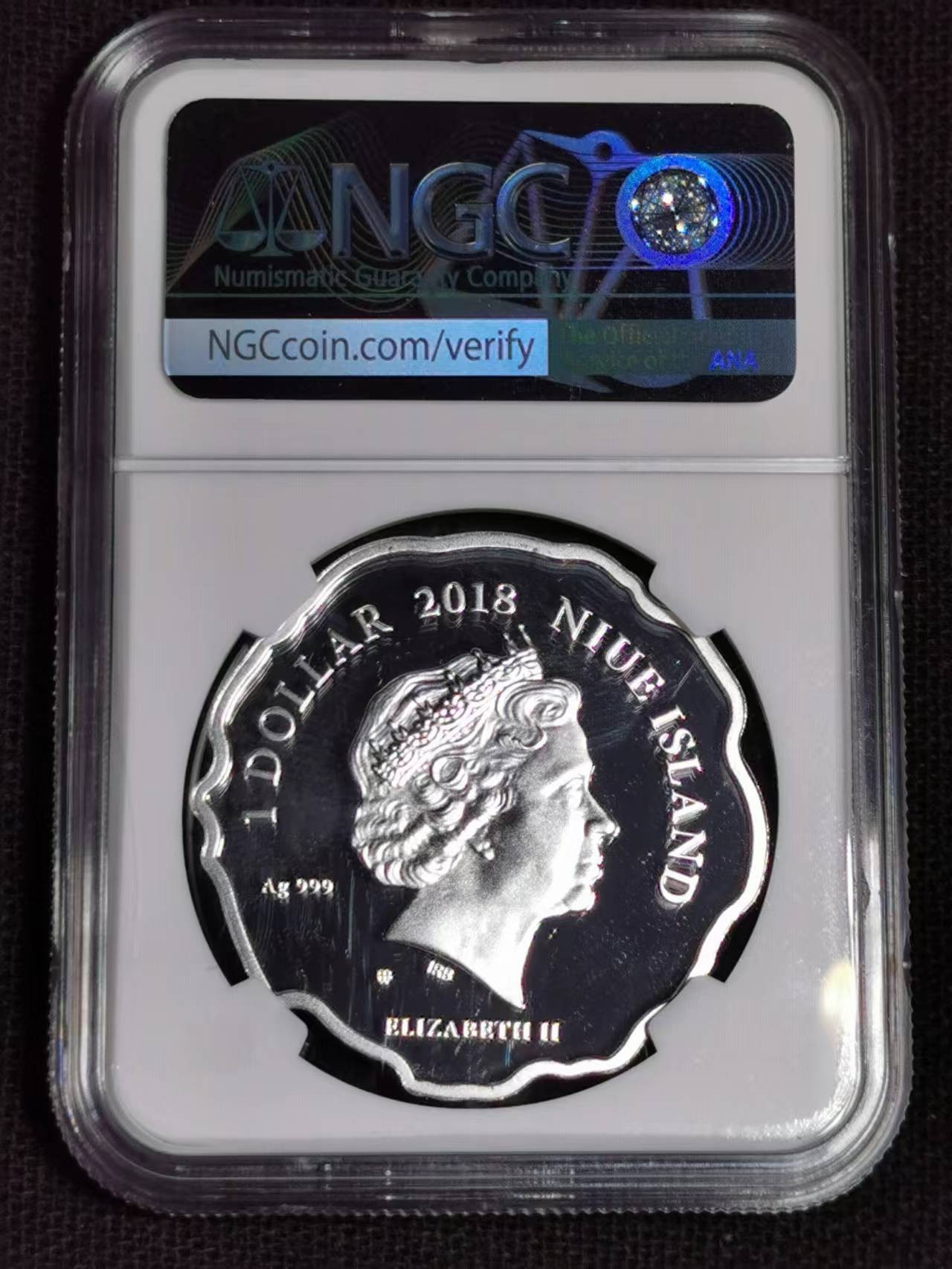 刘世昌艺术品销售中心～虎踞龙蟠*金杨在线联拍群第508期  纽埃2018年“宝宝出生”彩色精制纪念银币（NGC PF69UC 串号：6753168-067）1枚， 原盒证。 发行量：999枚。