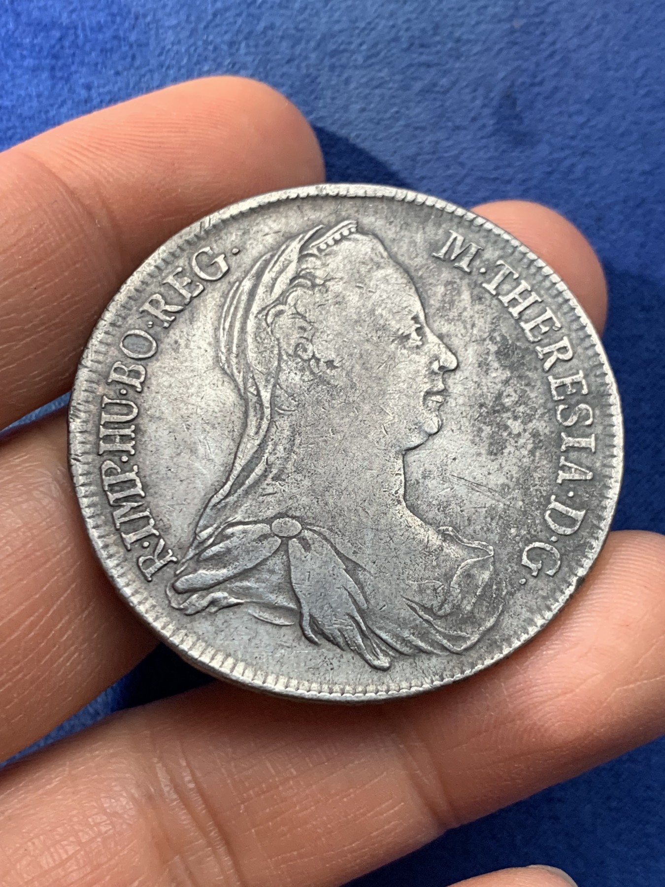 《竞宝斋》第225场-周日，周一，周二 3场 (全场包邮) 奥地利1774年1泰勒大银币 少见ICSK版原铸大奶妈