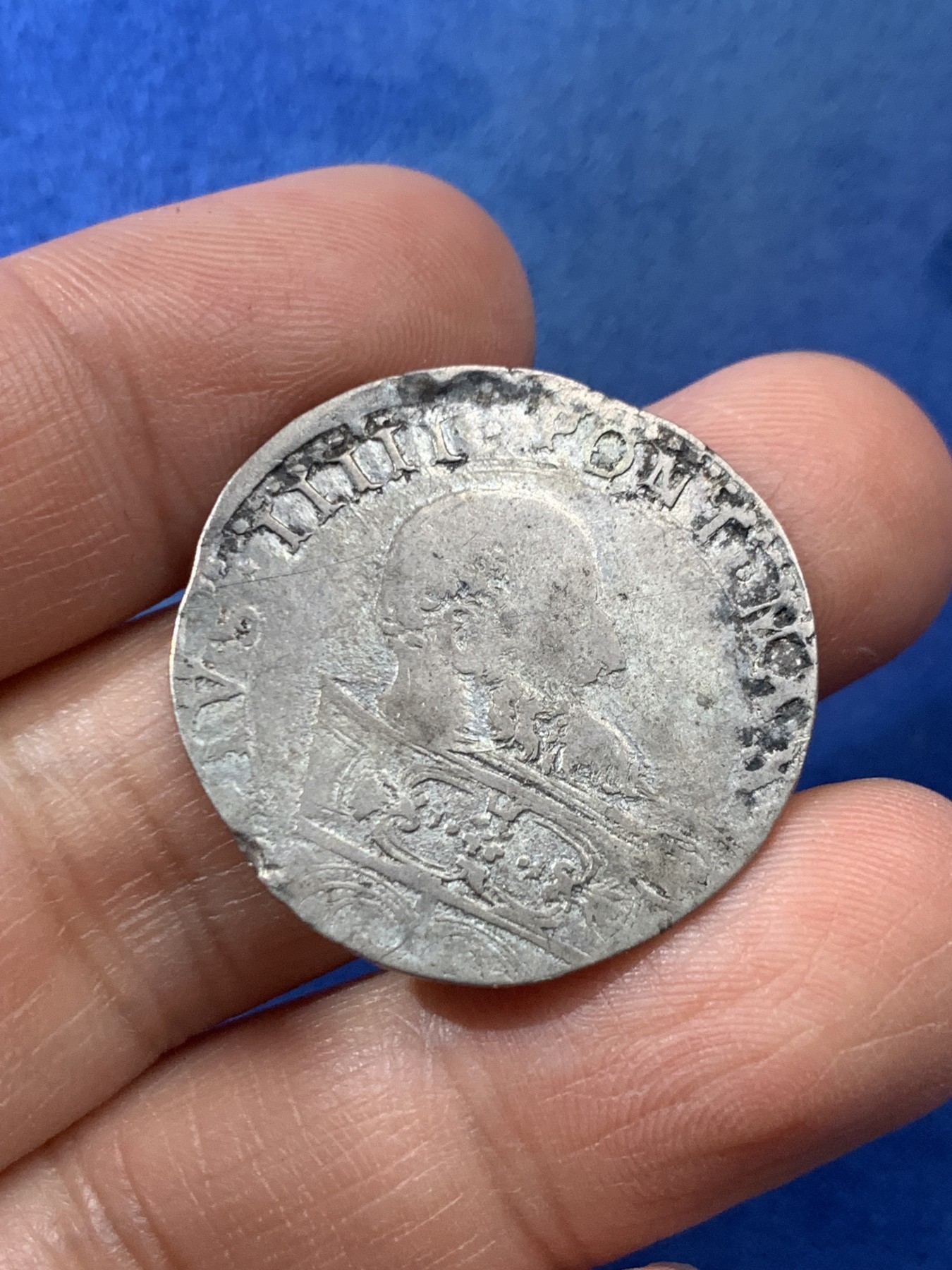 《竞宝斋》第225场-周日，周一，周二 3场 (全场包邮) 博洛尼亚1566-72年教皇庇护五世1BIANCO打制银币 稀少早期教皇银币 29毫米 4.8克