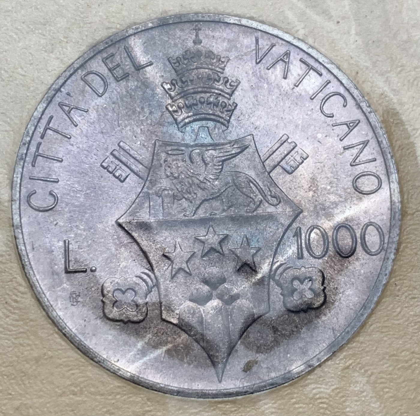 瓶子🏺第122期拍卖会  官方原册 梵蒂冈1978年1000里拉银币