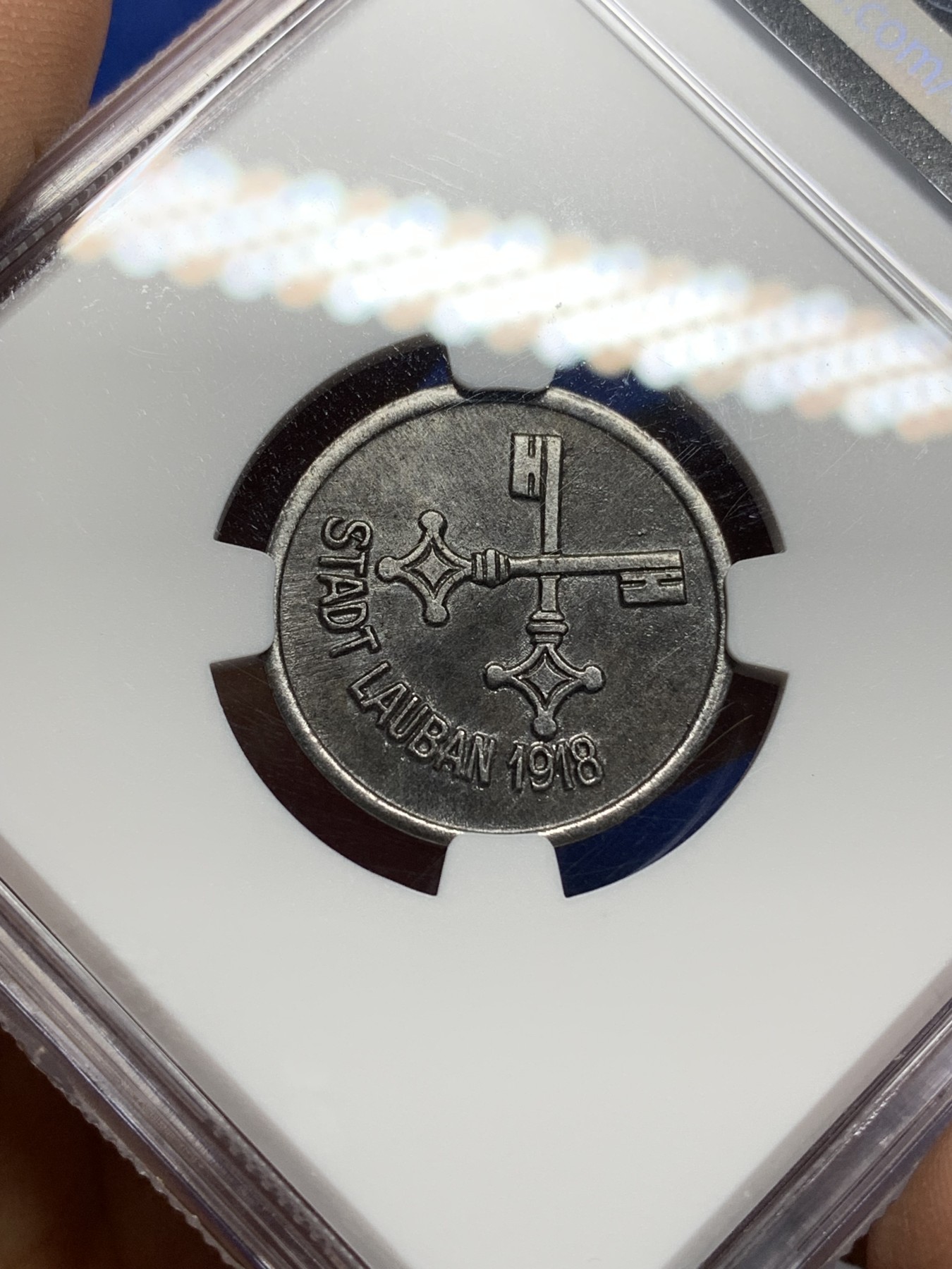 《竞宝斋》第225场-周日，周一，周二 3场 (全场包邮) NGC UNC 德国 德紧 1918 劳班芬克 10芬妮