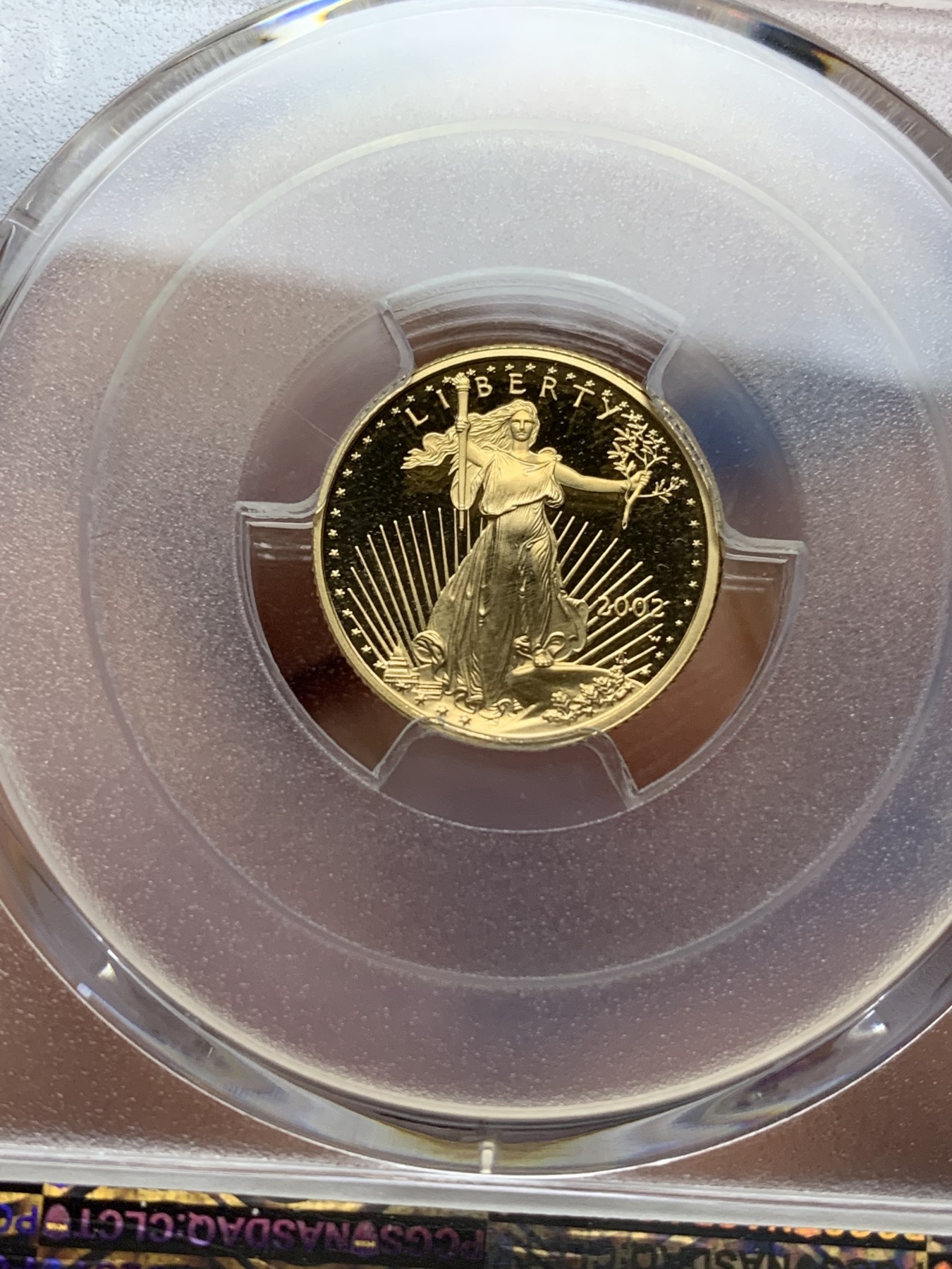 《竞宝斋》第225场-周日，周一，周二 3场 (全场包邮) PCGS PR70DCAM 2002-W美国双鹰5美元精制金币 冠军分！ PCGS价格指南2592元