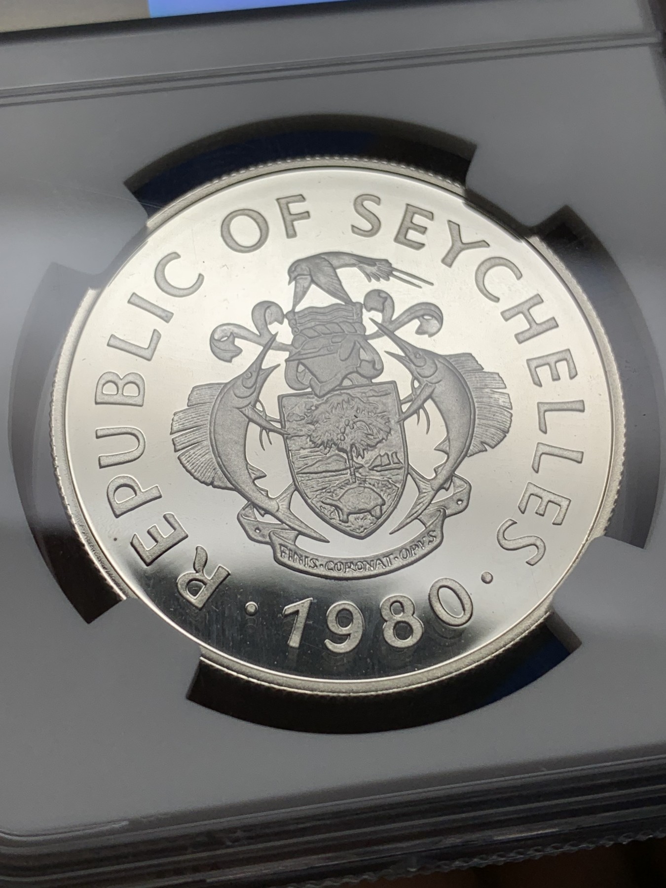 《竞宝斋》第225场-周日，周一，周二 3场 (全场包邮) NGC PF69UC 塞舌尔1980儿童年银币