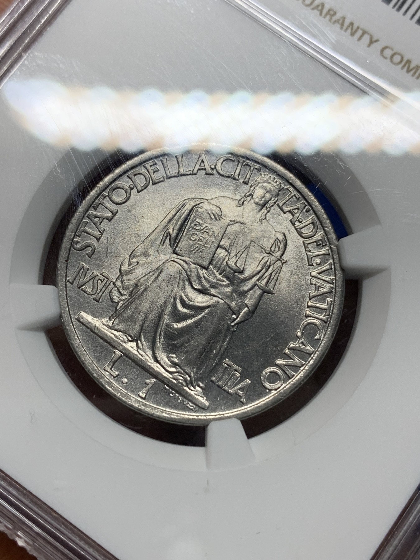 《竞宝斋》第225场-周日，周一，周二 3场 (全场包邮) NGC-MS66 梵蒂冈1942年1里拉镍币，亚军分高分，喜欢的不要错过了