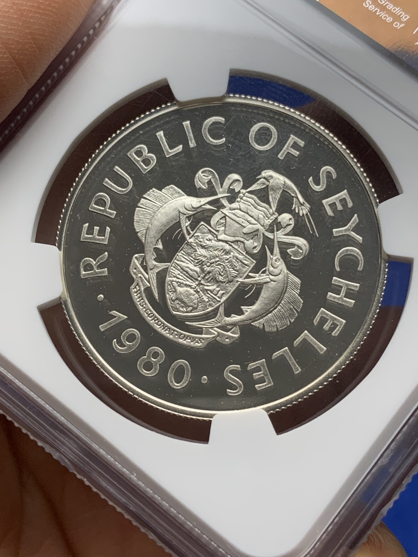 《竞宝斋》第225场-周日，周一，周二 3场 (全场包邮) NGC PF69UC 塞舌尔1980儿童年银币