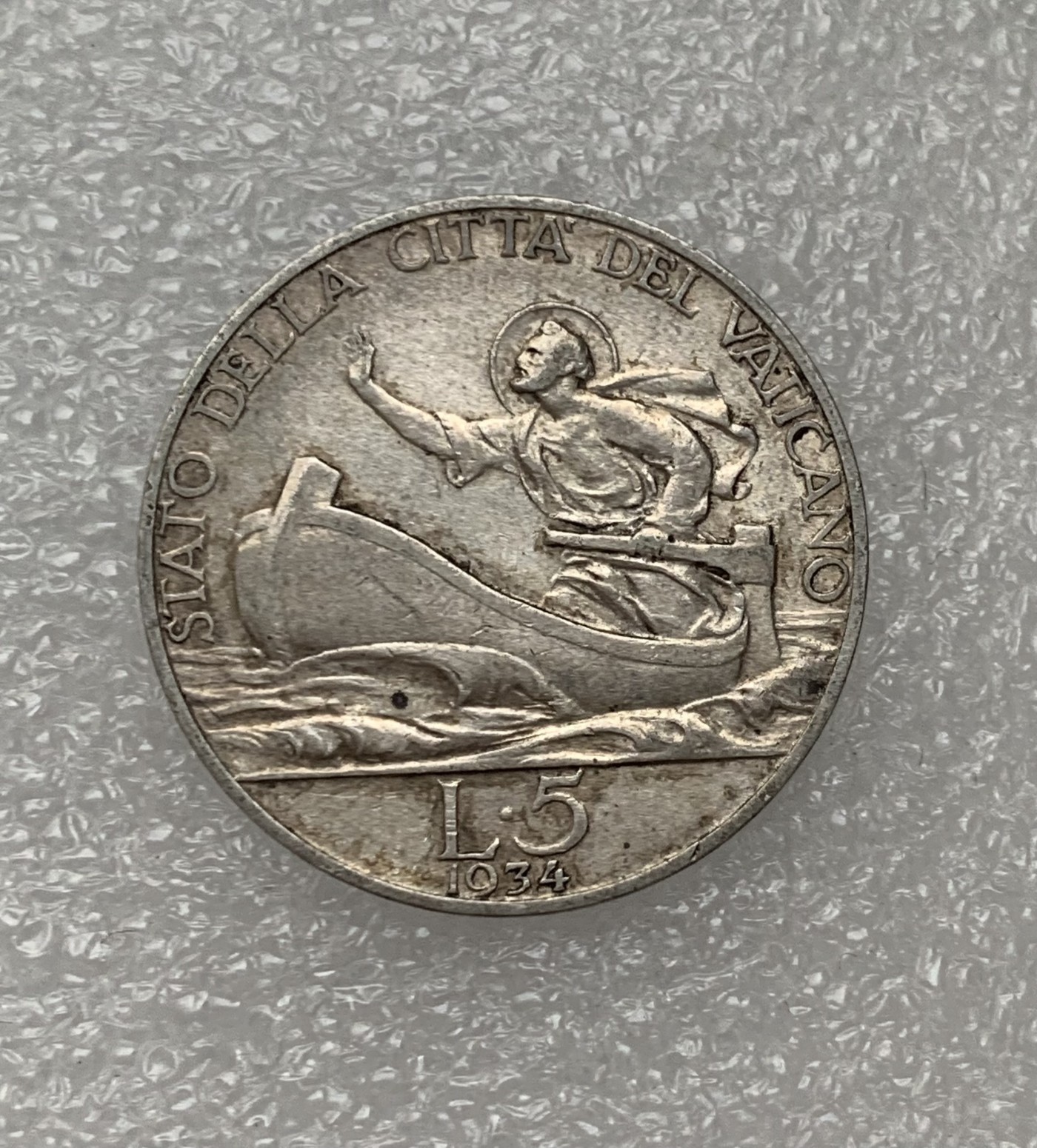 瓶子🏺第122期拍卖会  梵蒂冈1934年5里拉银币