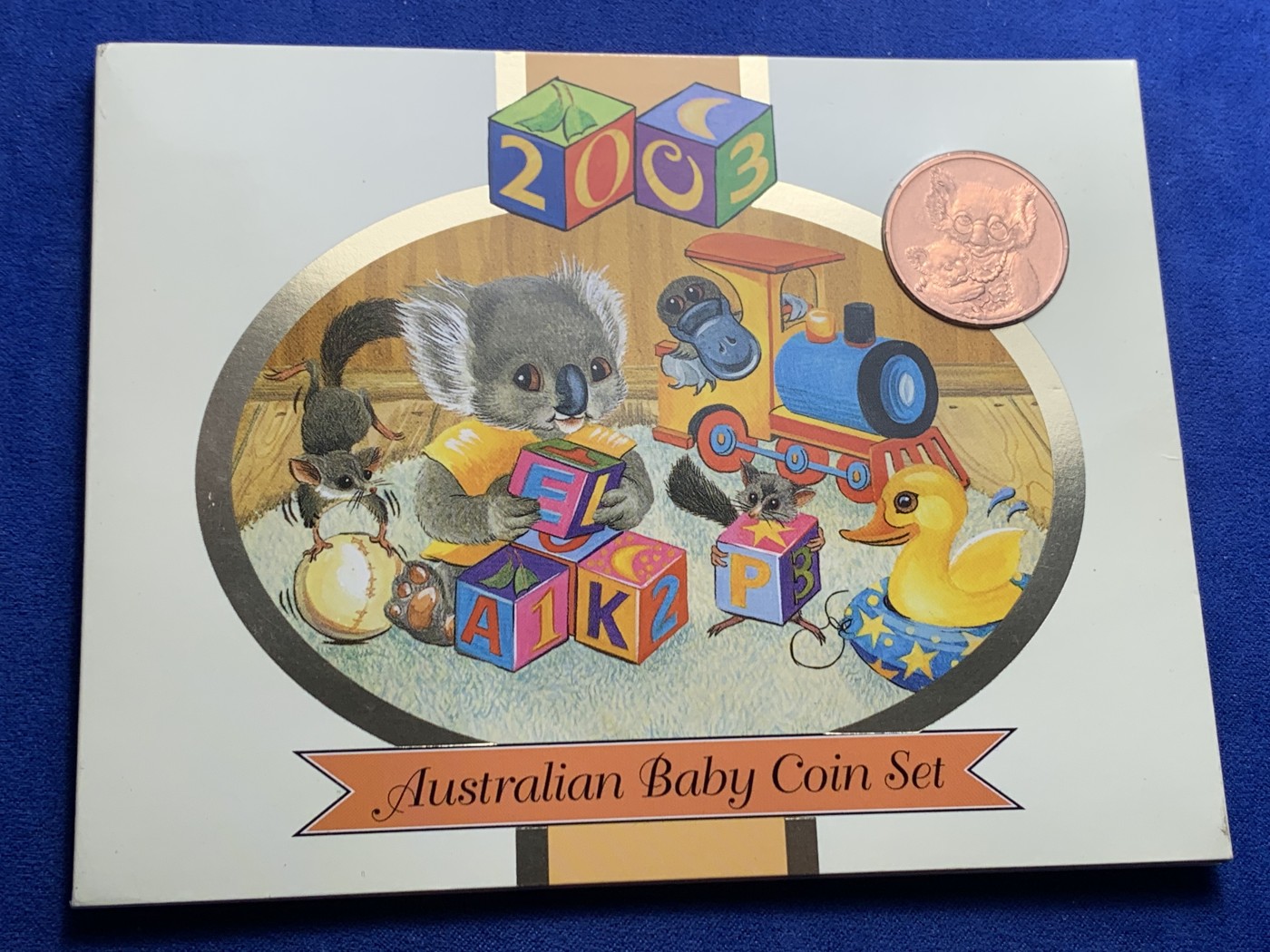 《竞宝斋》第225场-周日，周一，周二 3场 (全场包邮) 澳大利亚2003年Baby Coin Set 少见套币品种 含铜章和一澳元纪念币