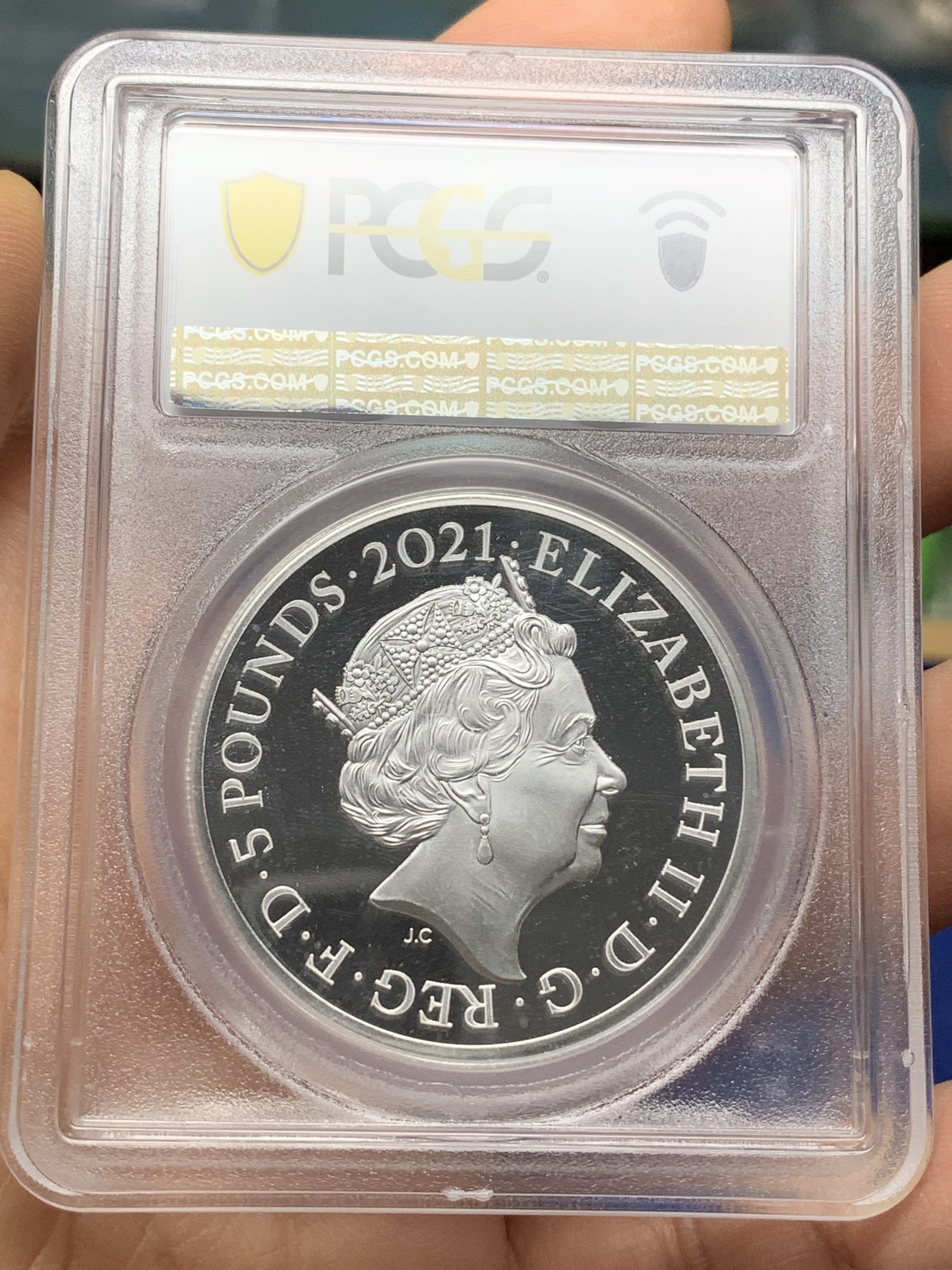 《竞宝斋》第225场-周日，周一，周二 3场 (全场包邮) PCGS-PR69DCAM 英国 2021年 维多利亚哥特肖像5英镑加厚精制银币 2盎司 发行量3750枚