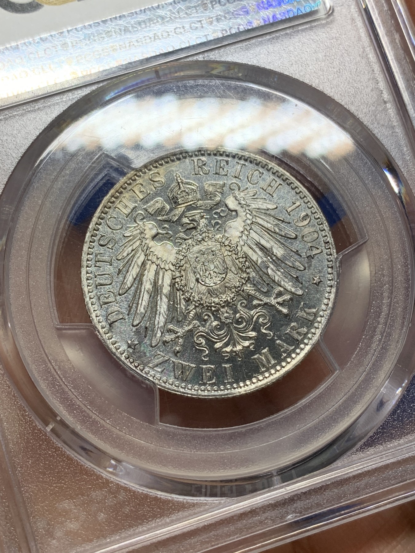 《竞宝斋》第225场-周日，周一，周二 3场 (全场包邮) PCGS MS65 德国 巴伐利亚2马克 季军分 凝霜PL状态