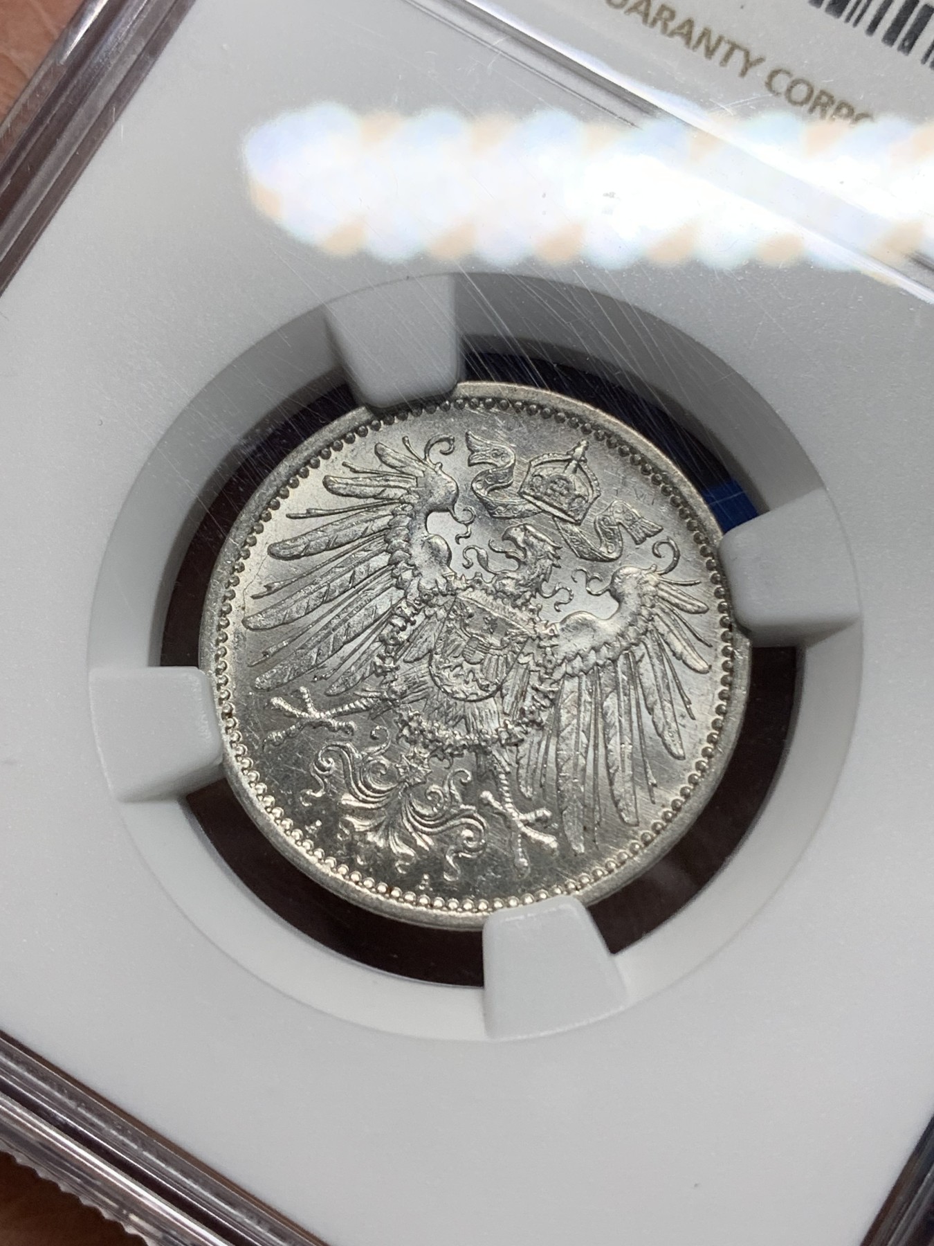 《竞宝斋》第225场-周日，周一，周二 3场 (全场包邮) NGC-MS62 德国（1915年）A厂1马克银币