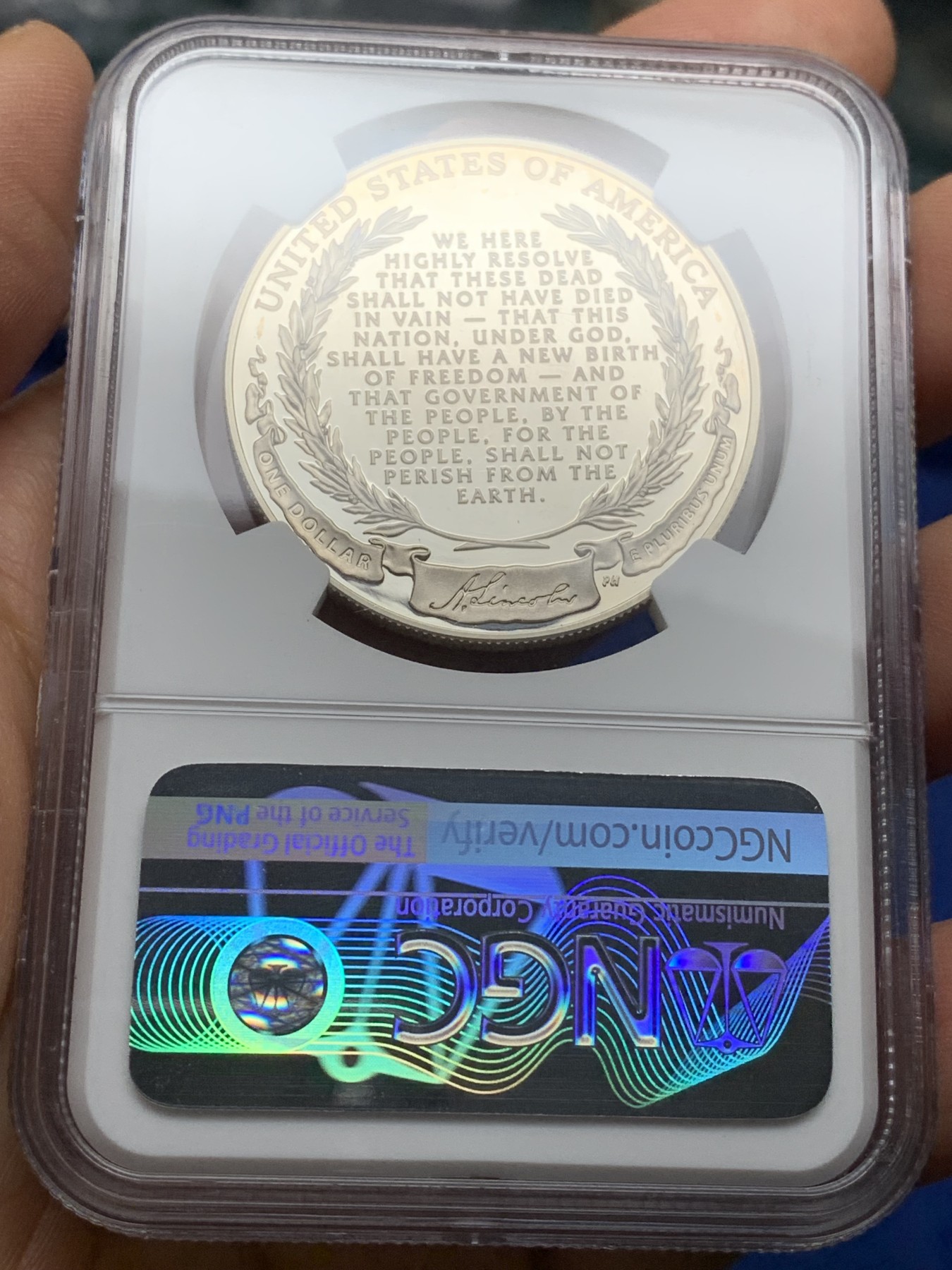 《竞宝斋》第225场-周日，周一，周二 3场 (全场包邮) NGC PF69UC 美国2009年林肯1美元大银币